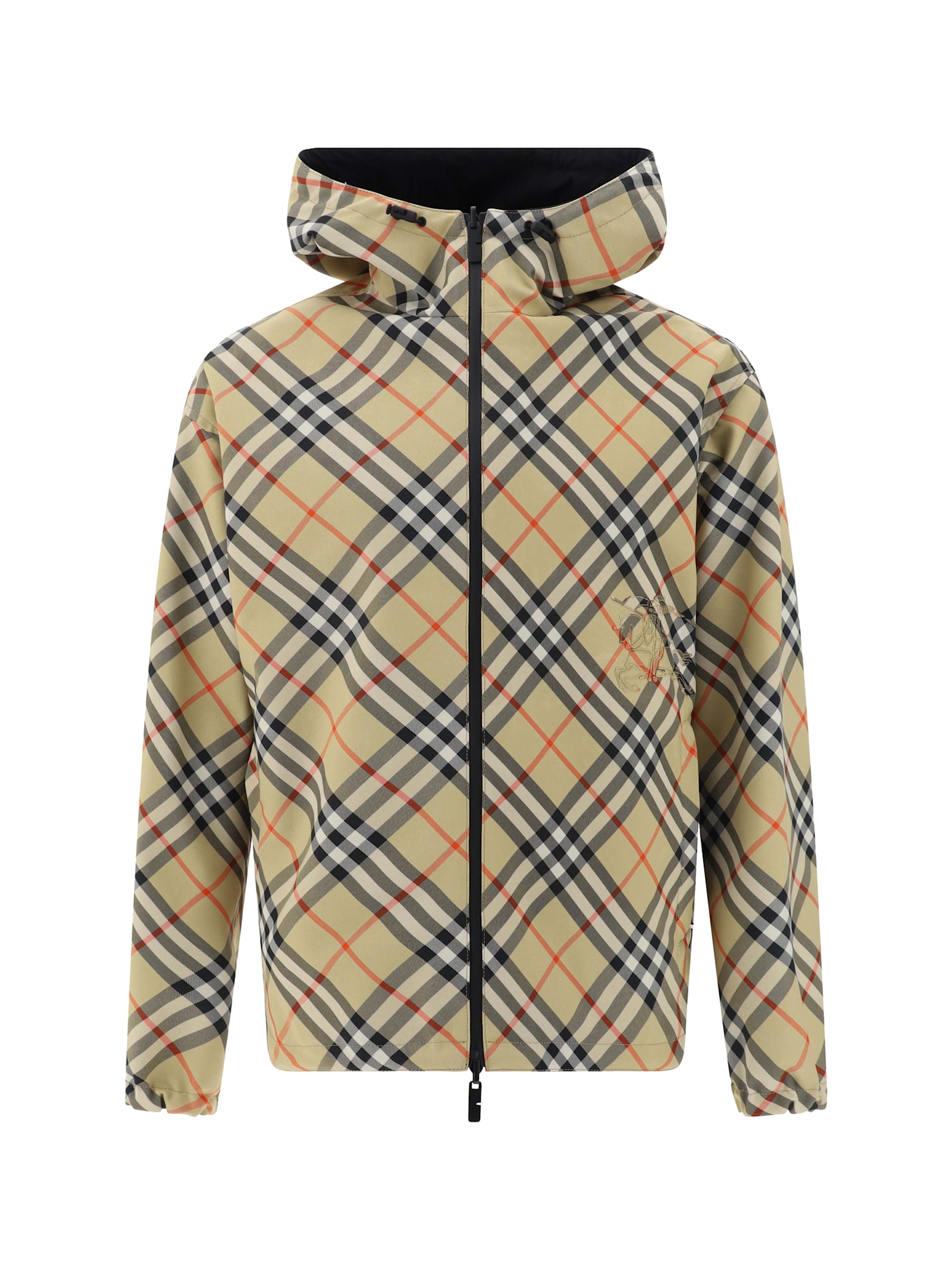 Shop Burberry Anorak Reversible Jacket In Sand Ip Check