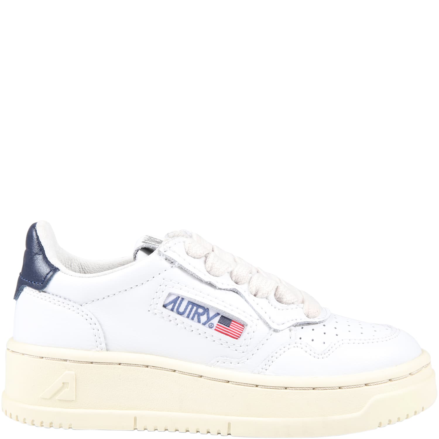 Shop Autry White Sneakers For Kids With Blue Logo