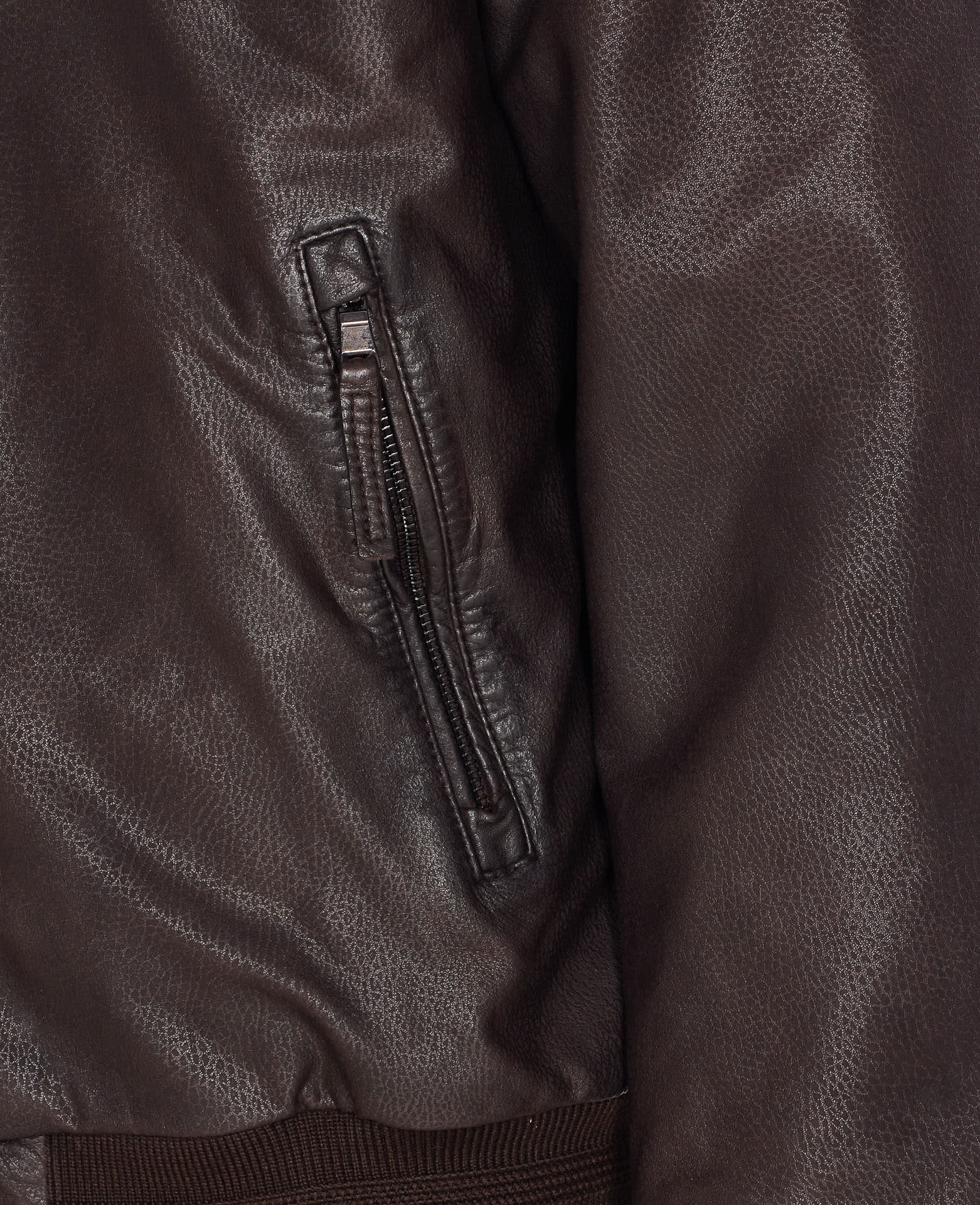 Sword 6.6.44 Cacao Leather Jacket Zip Closure In Brown