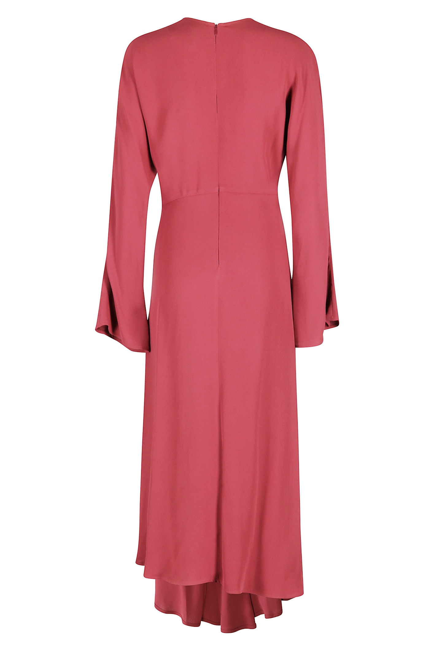 Semicouture Eleonor Dress With Asymmetric Hemline And Flared Skirt In Pink