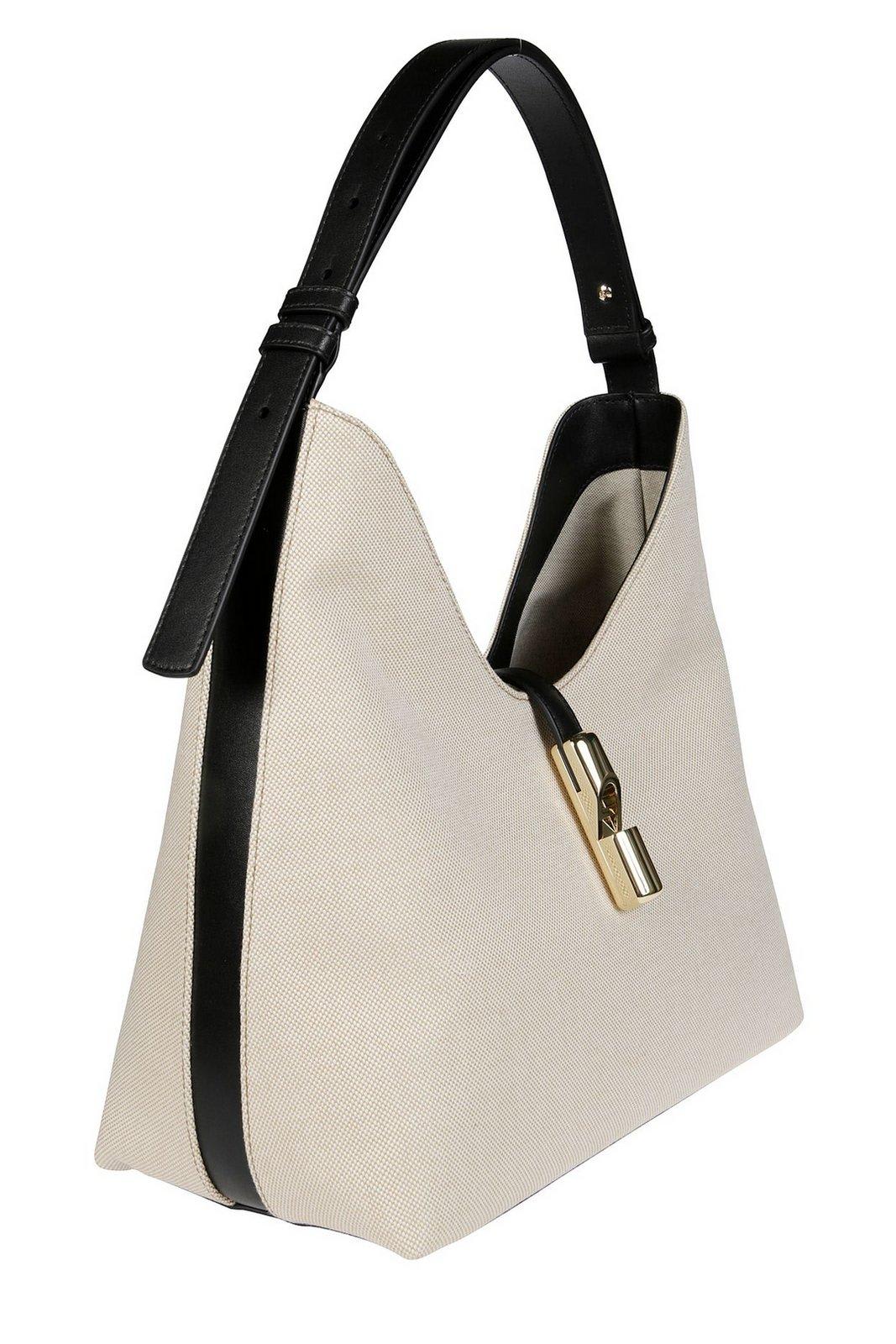 Furla Medium Goccia Shoulder Bag In Black/natural