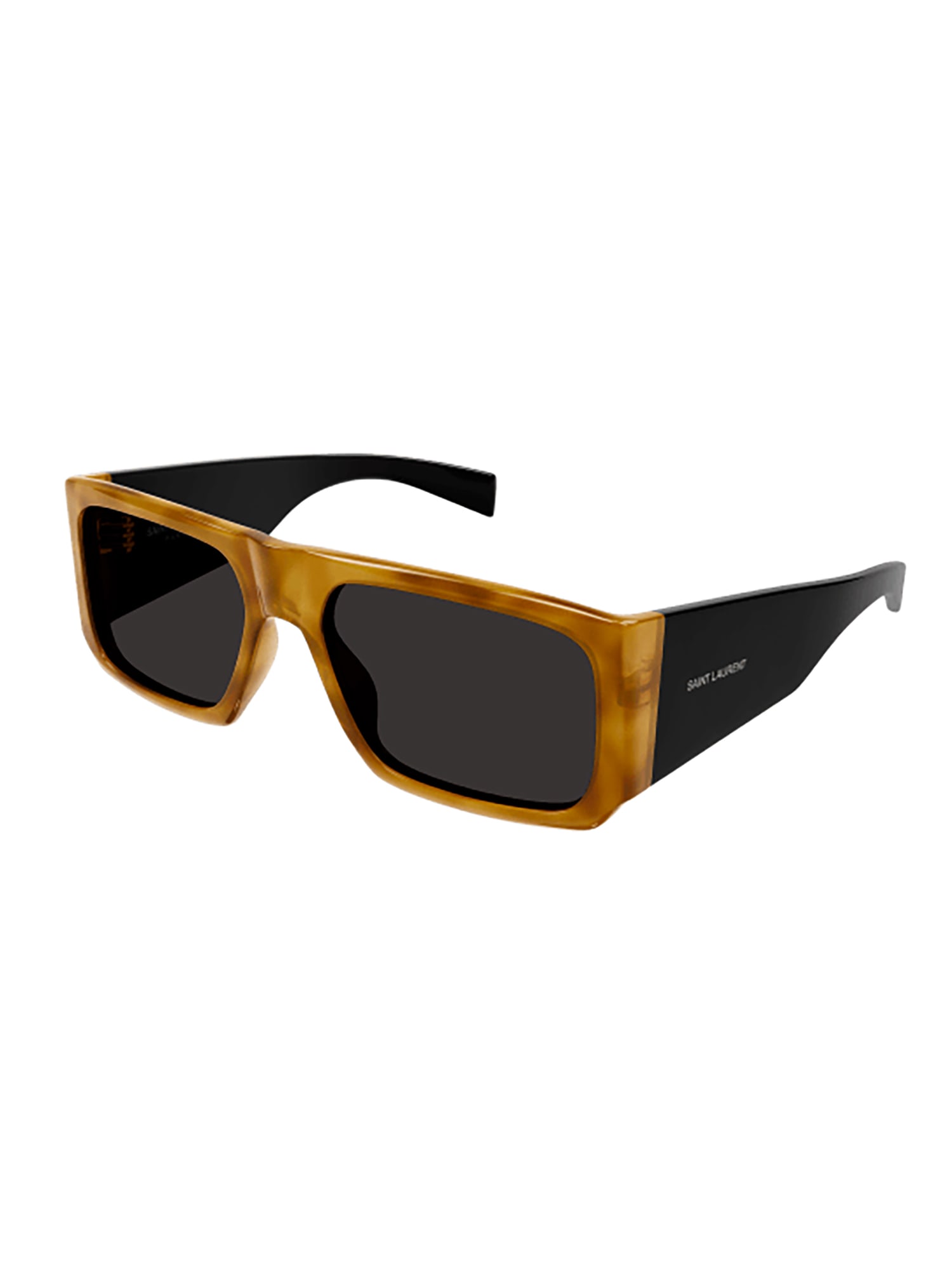 Shop Saint Laurent Sl 635 Acetate Sunglasses In Havana Black Black