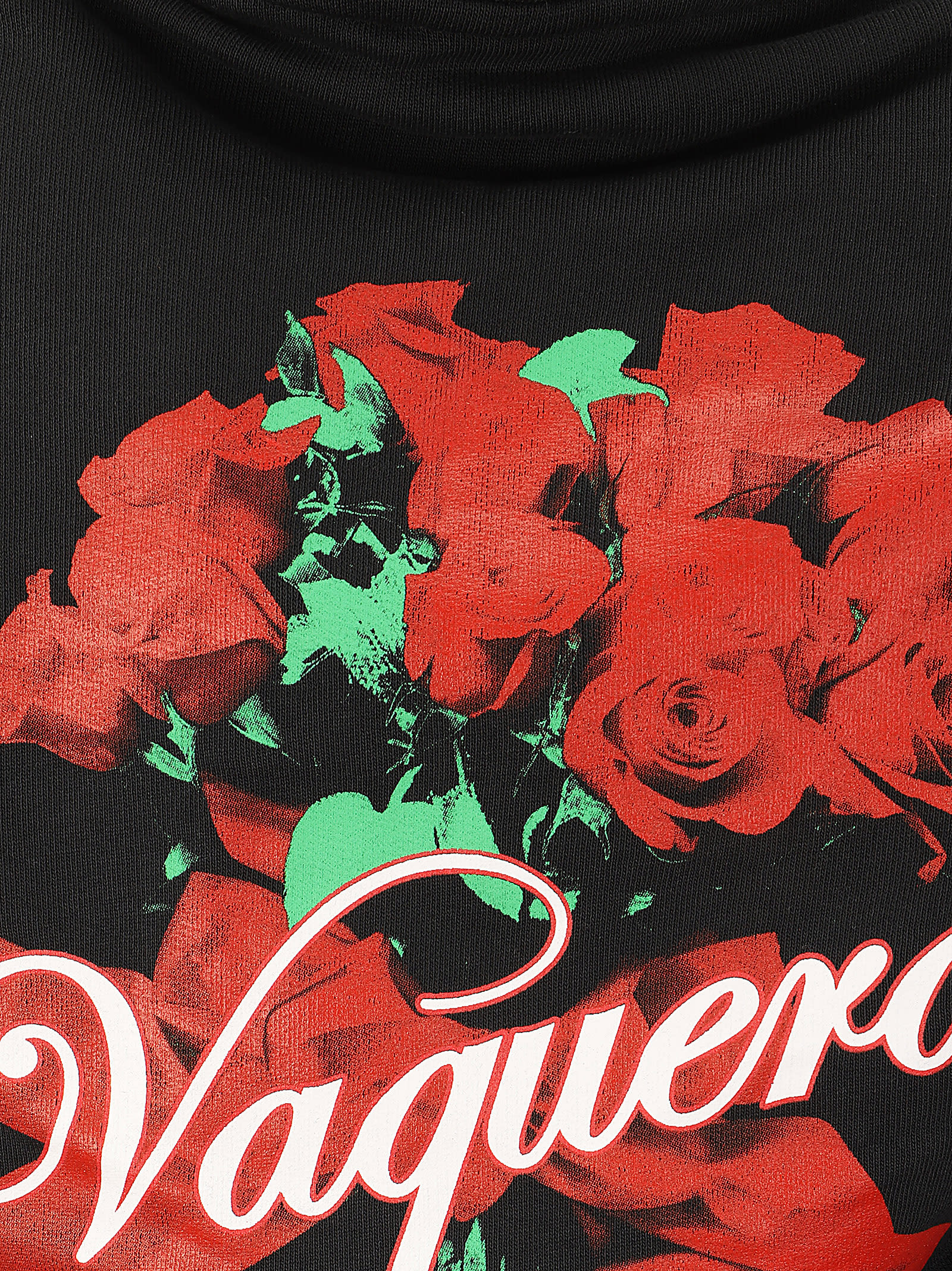 Shop Vaquera Women Twisted Rose Hoodie Woven In Faded Black