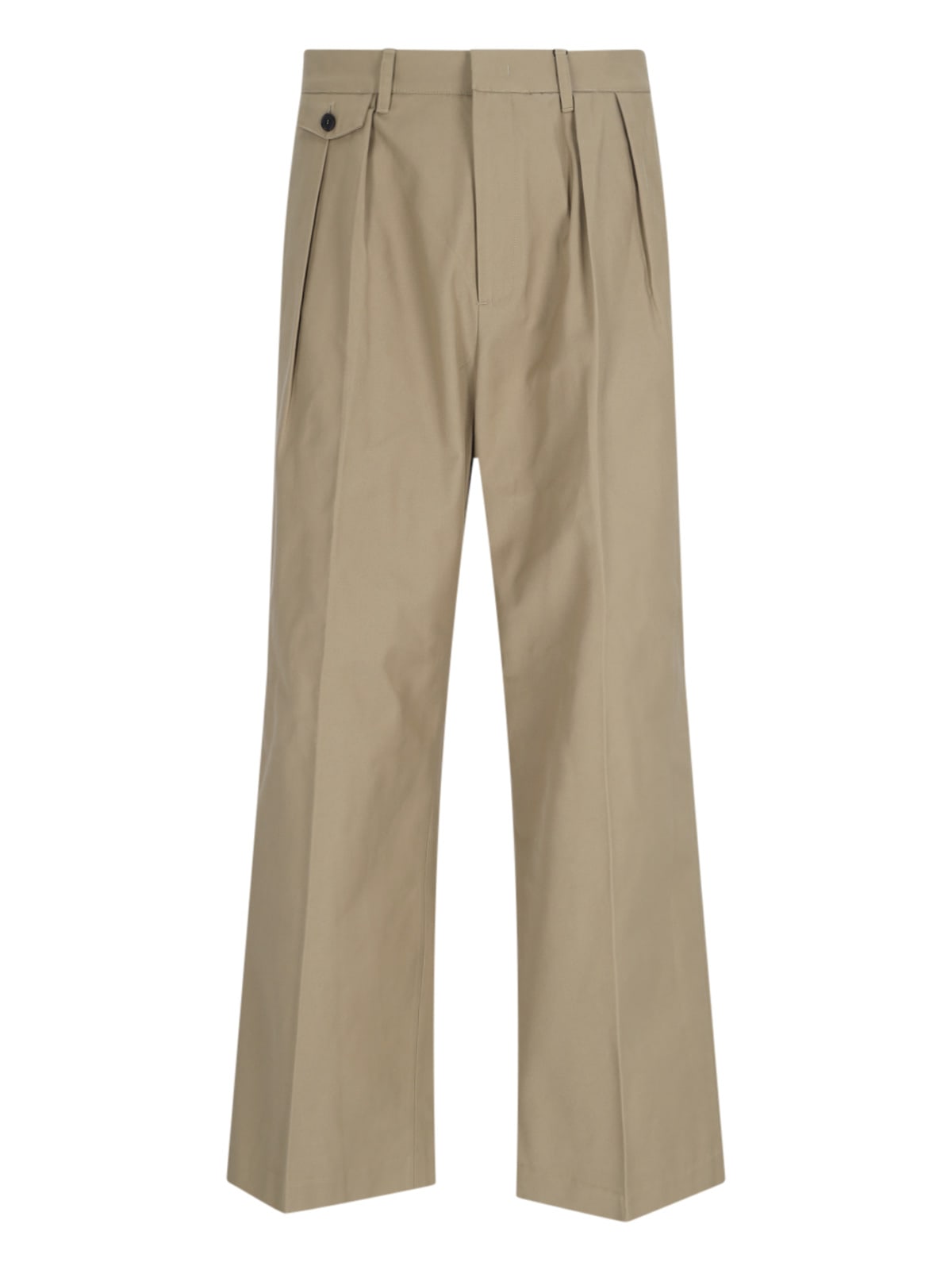 Shop Dunst Pin Tuck Trousers In Beige