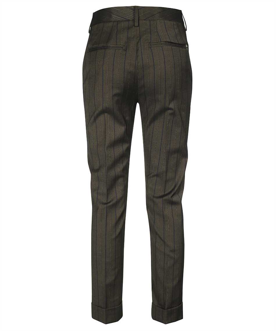 Dondup Striped Cropped Trousers In Black