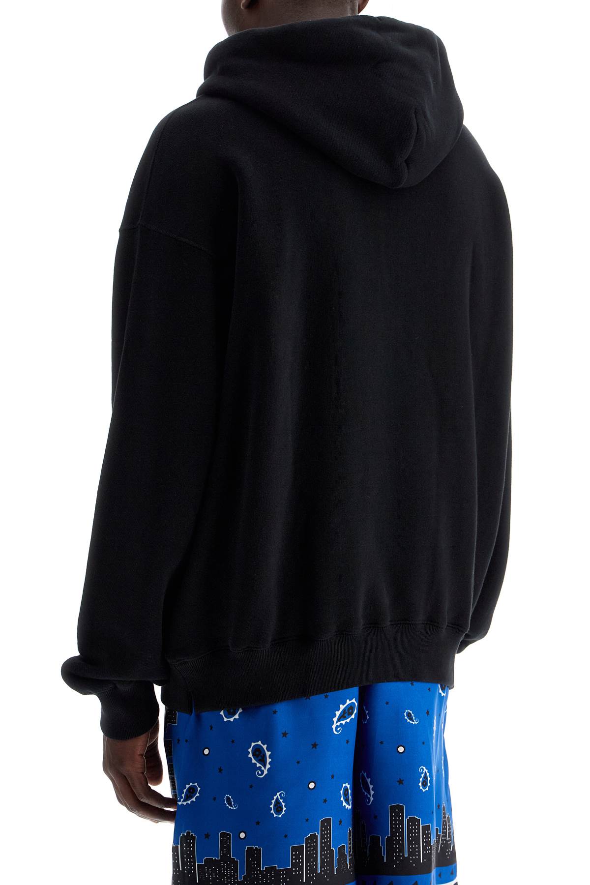 Shop Off-white Hooded Sweatshirt With Off Print In Black White (black)