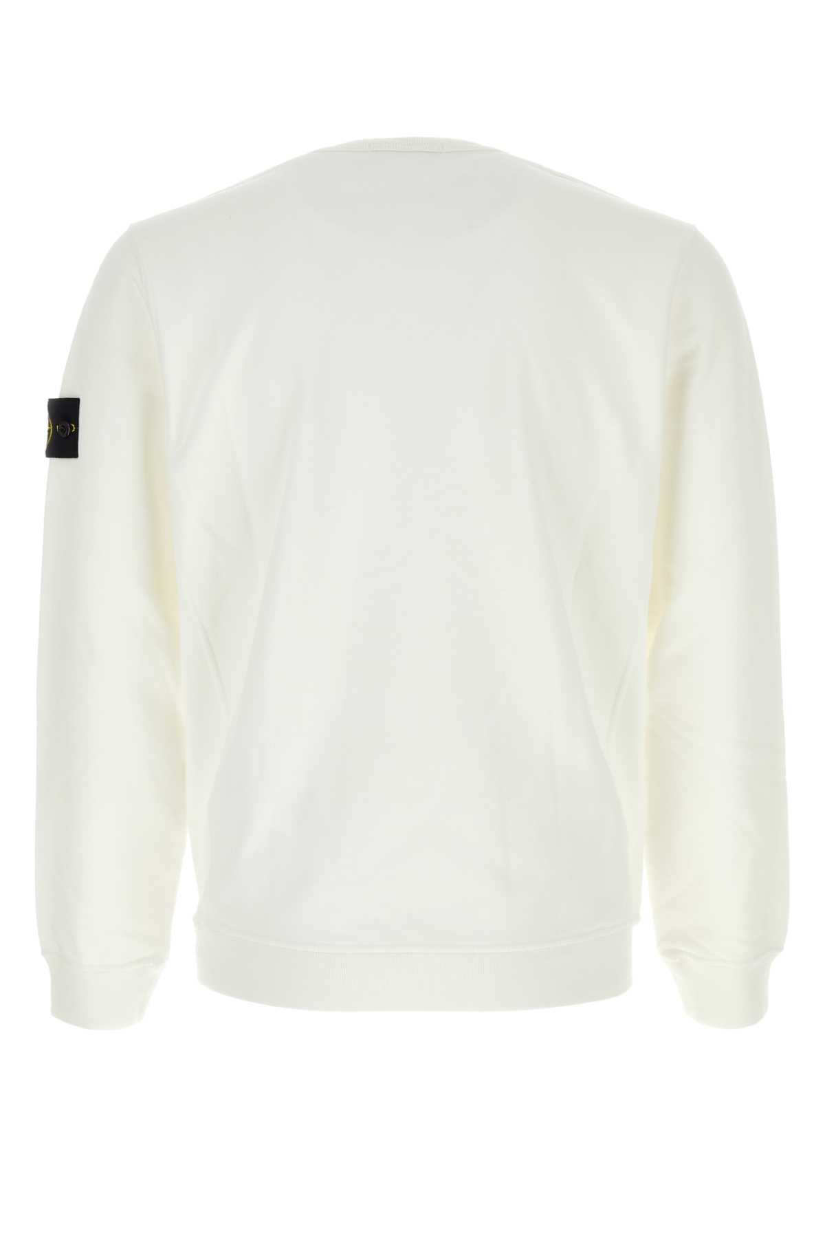 Shop Stone Island White Cotton Sweatshirt