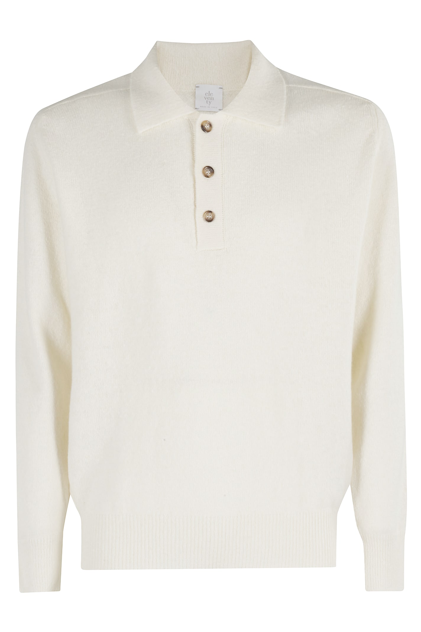 Eleventy Maglia Polo 4 Bottoni In White