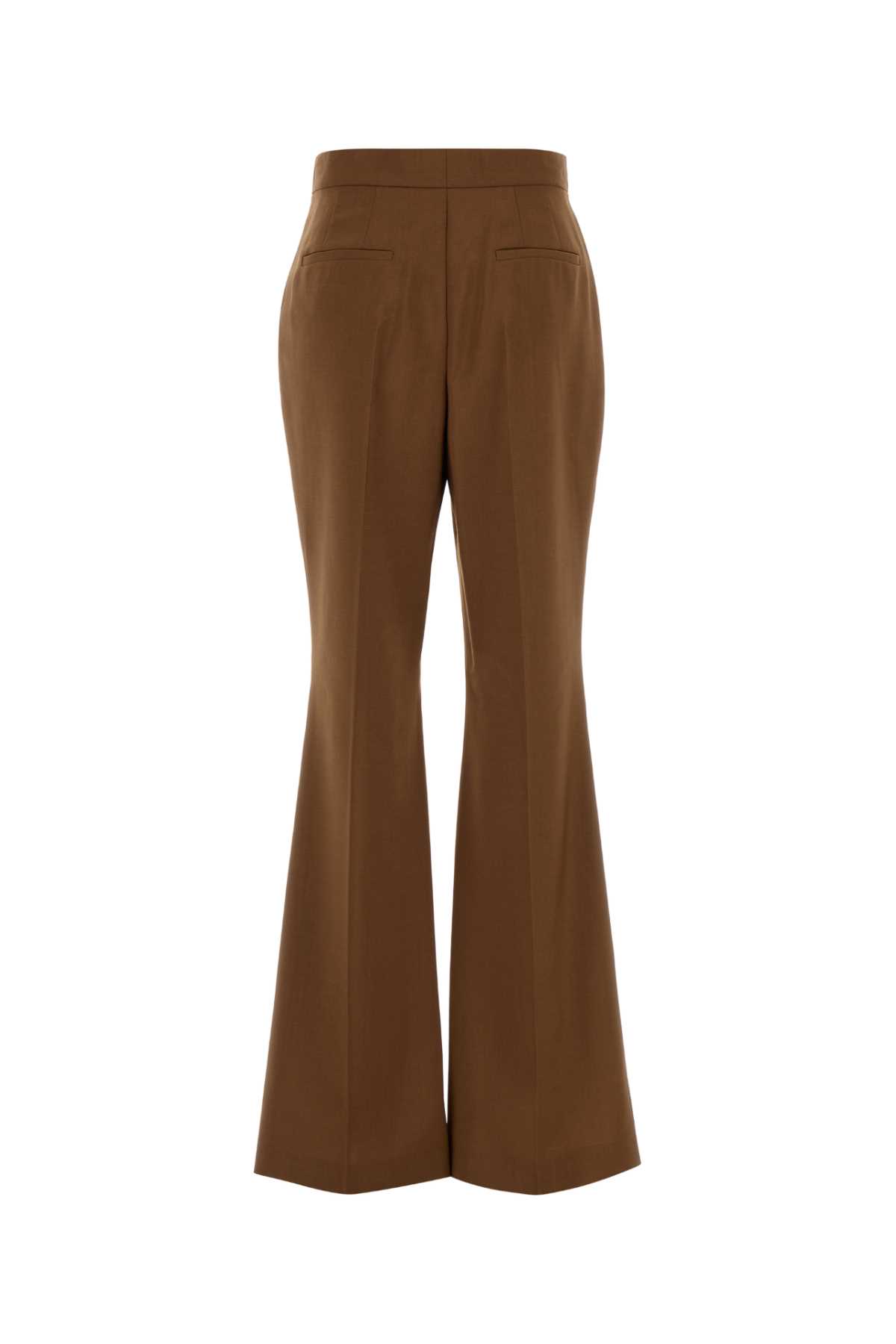 Fendi Caramel Wool Blend Pant In Brown