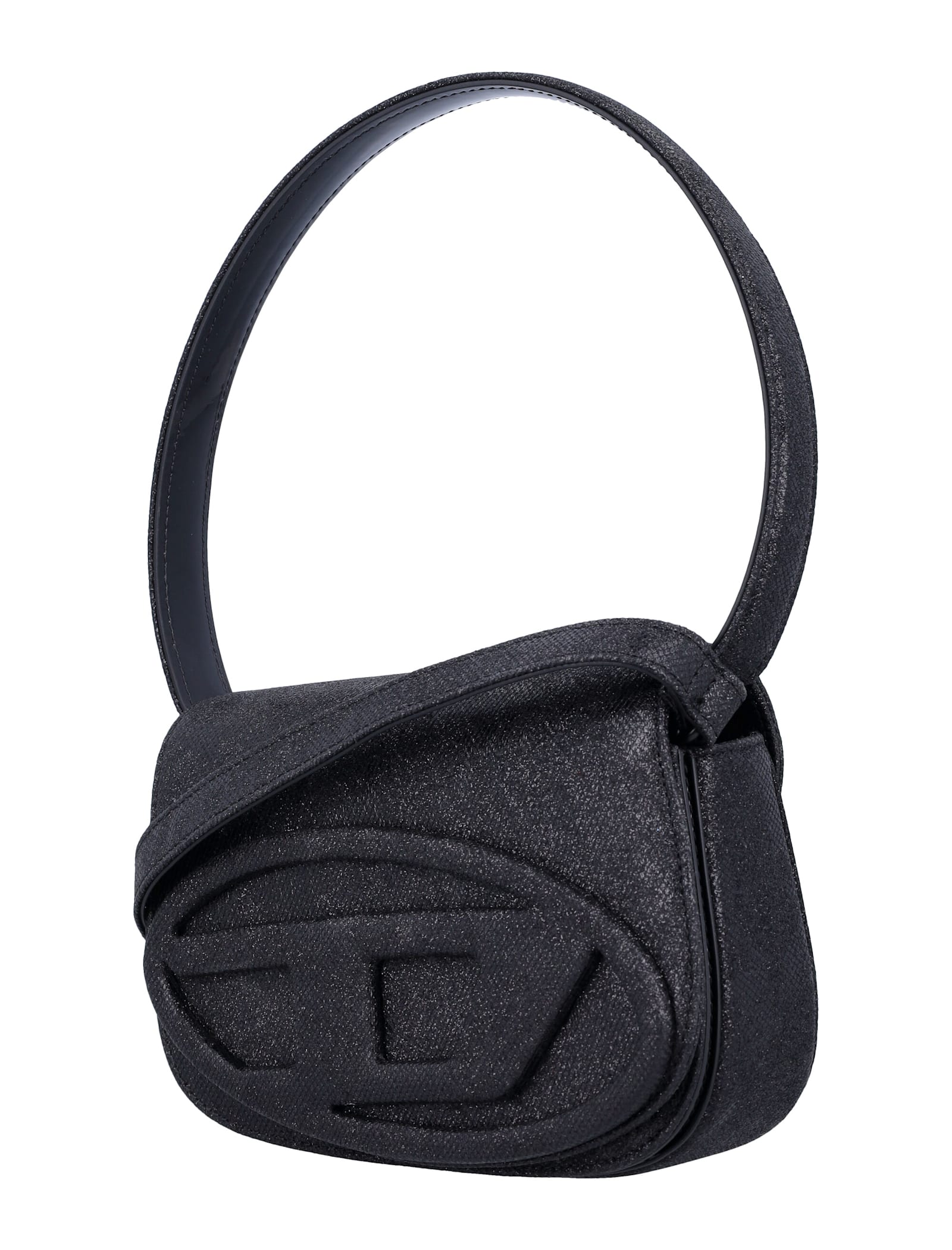 Diesel 1-dr Lurex Shoulder Bag In Black