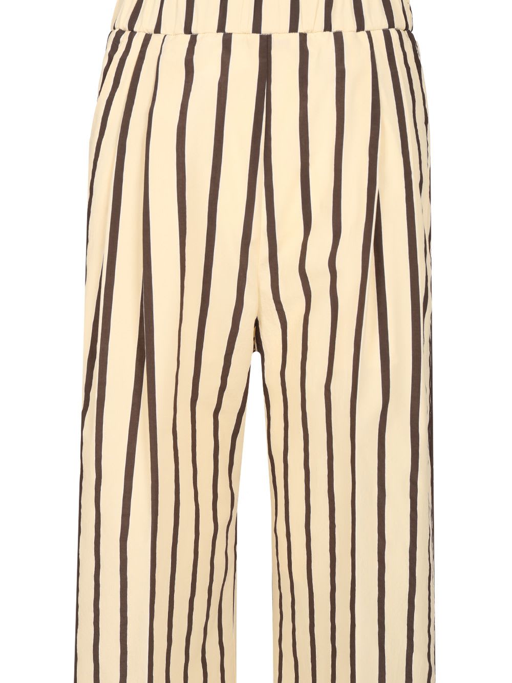 Shop Forte Forte Wide Leg Pinstriped Trousers In White