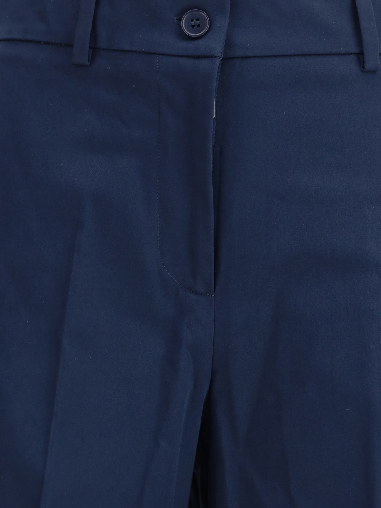 Weekend Max Mara Urial Cropped Trousers In Cotton Satin In Blue