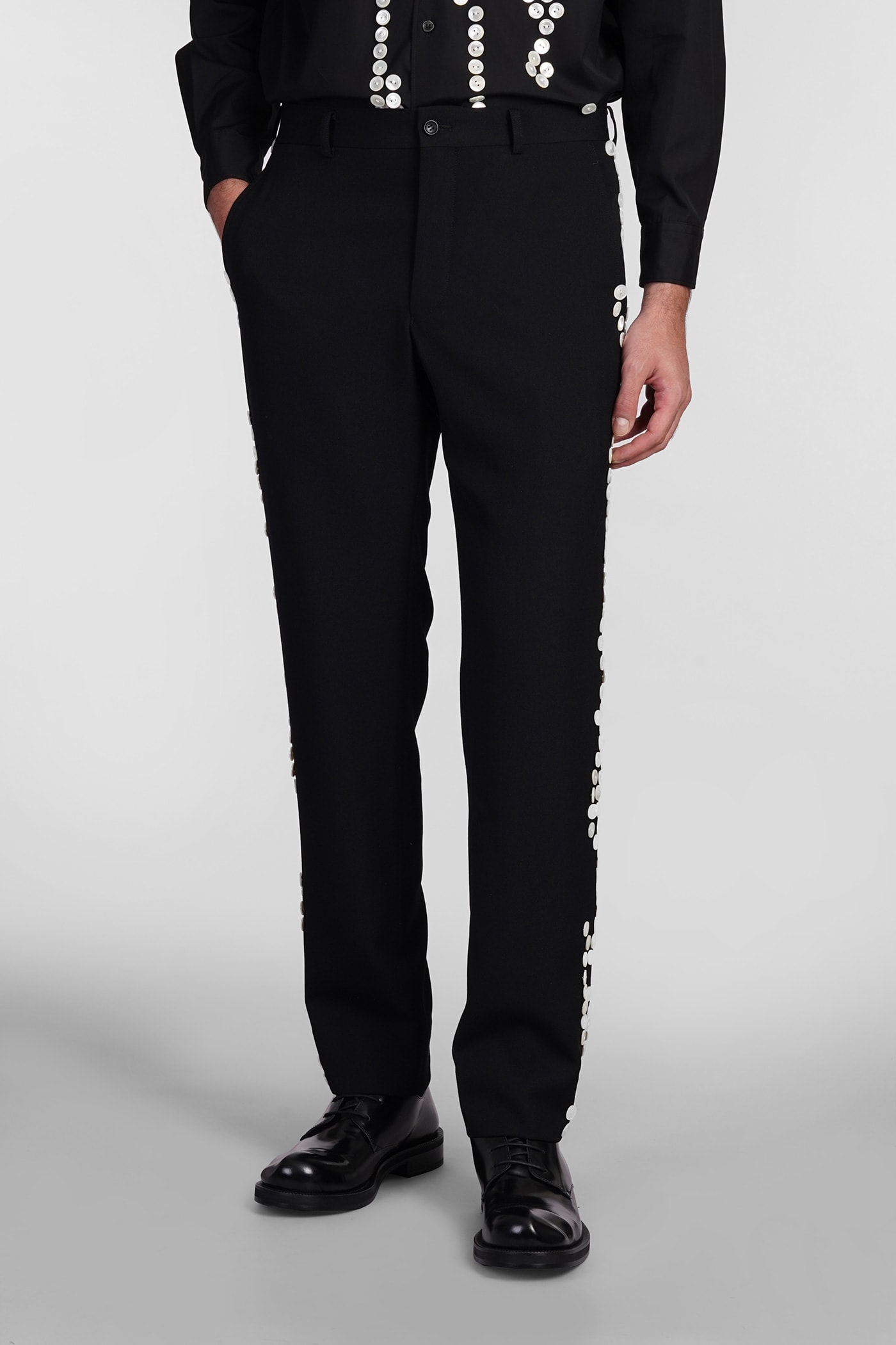 Shop Comme Des Garçons Homme Deux Pants In Black Wool