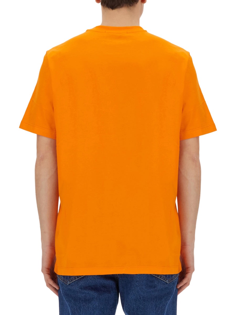 Shop Msgm T-shirt With Logo In Orange