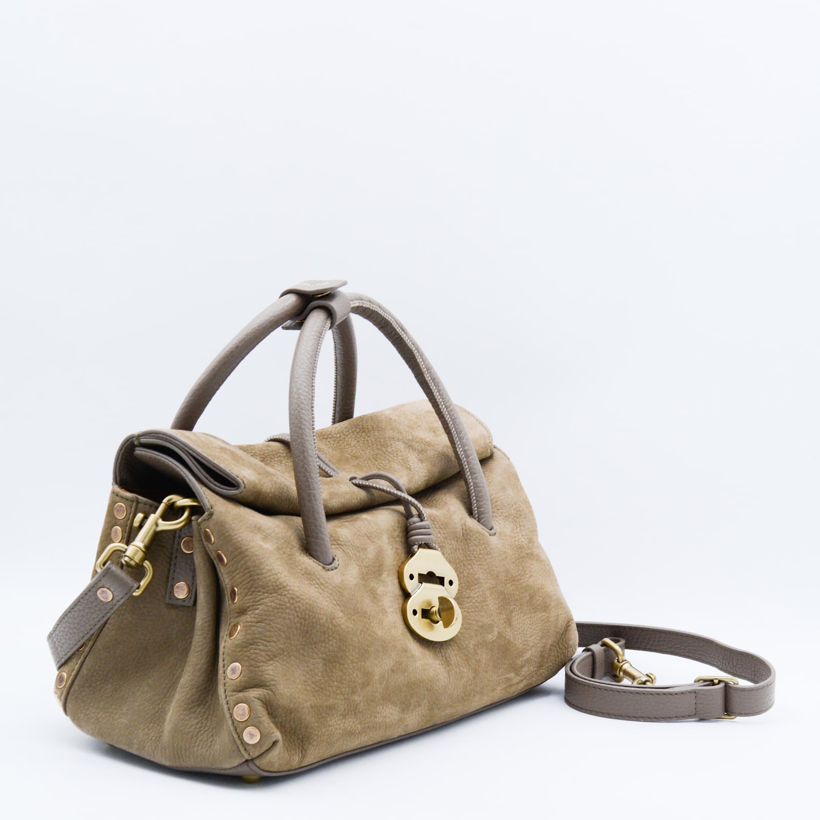 Zanellato Beige Leather Dotta Jones Small Top Handle Bag