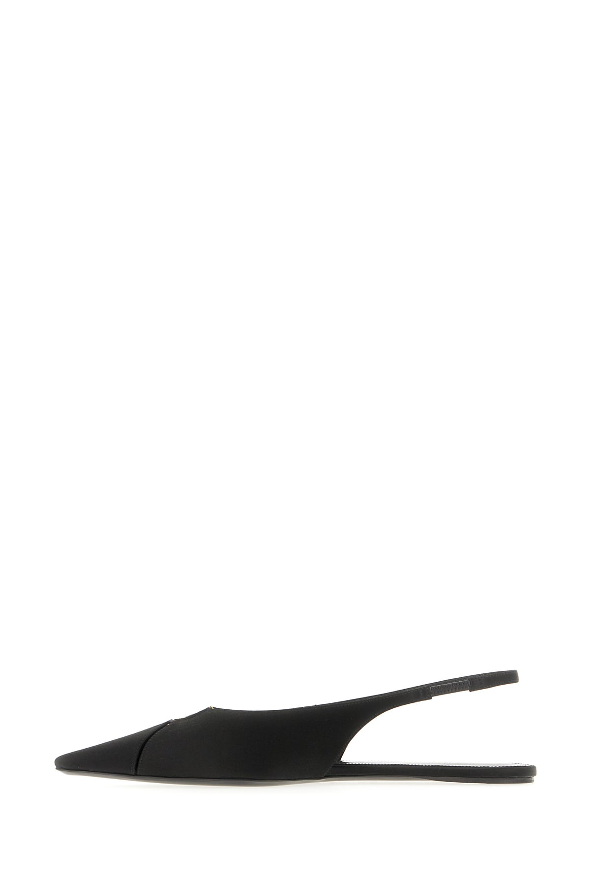 Shop Saint Laurent Black Satin Babylone Ballerinas In Nero