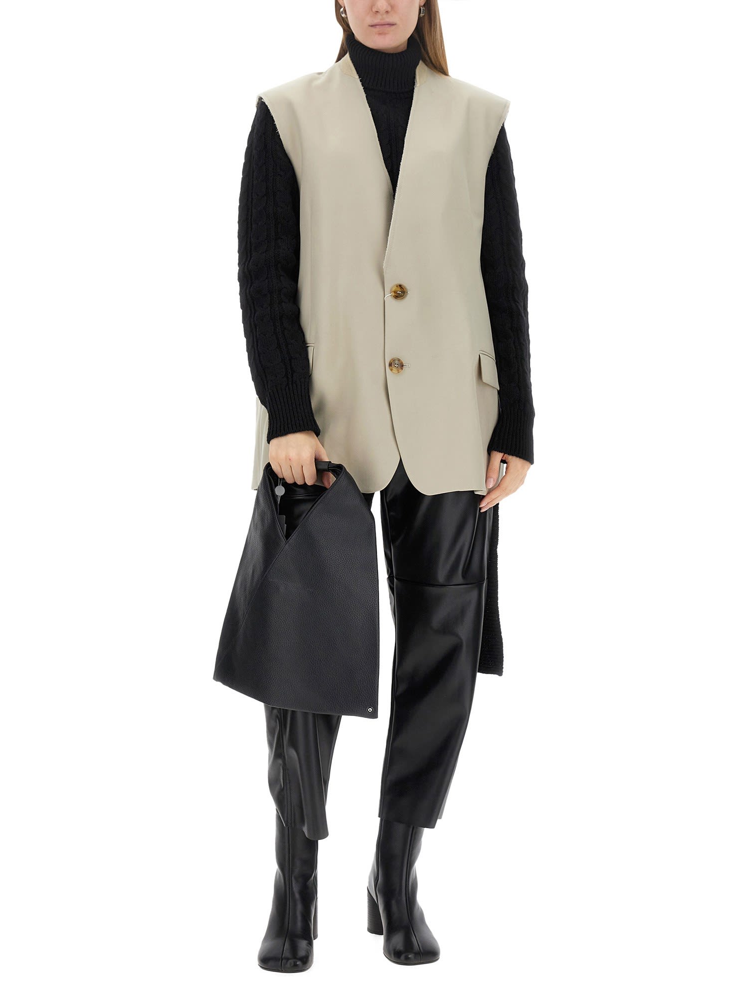 Mm6 Maison Margiela Mm6 By Maison Margiela Single-breasted Vest In Beige