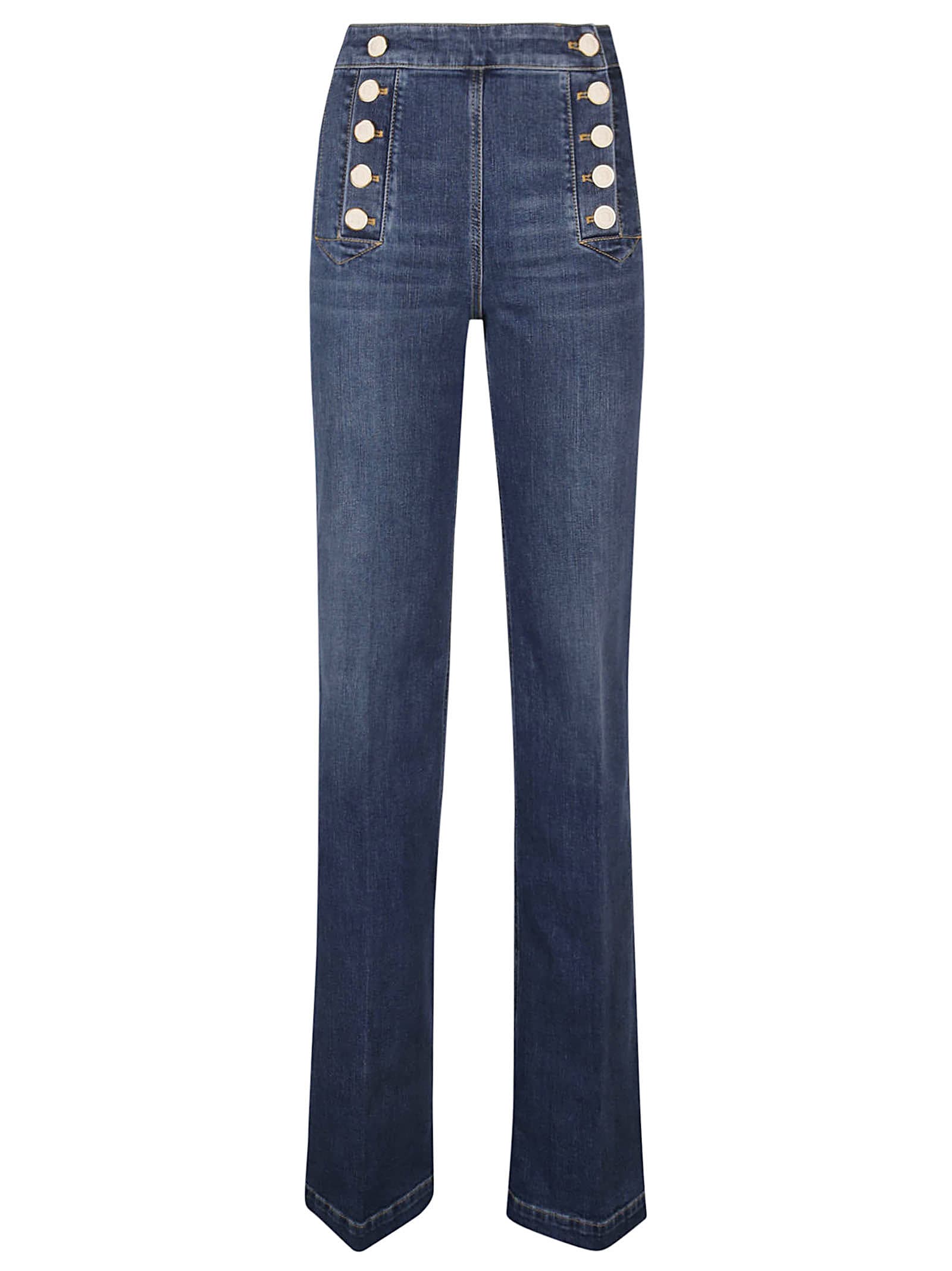 Shop Elisabetta Franchi Jeans In Blue Vintage