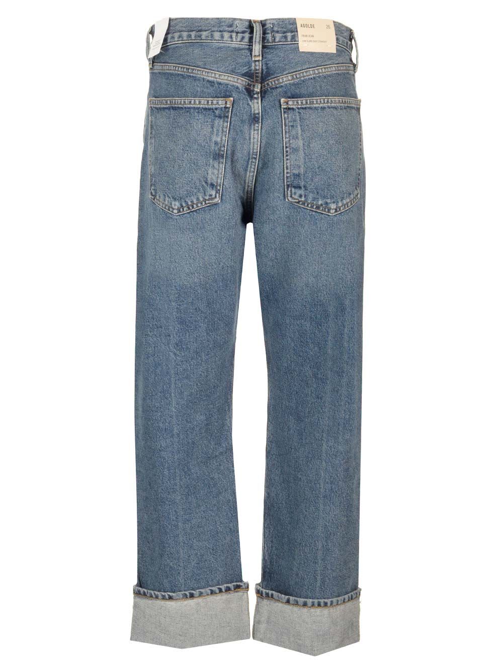 Shop Agolde Fran Jeans With Turn-ups In Blue