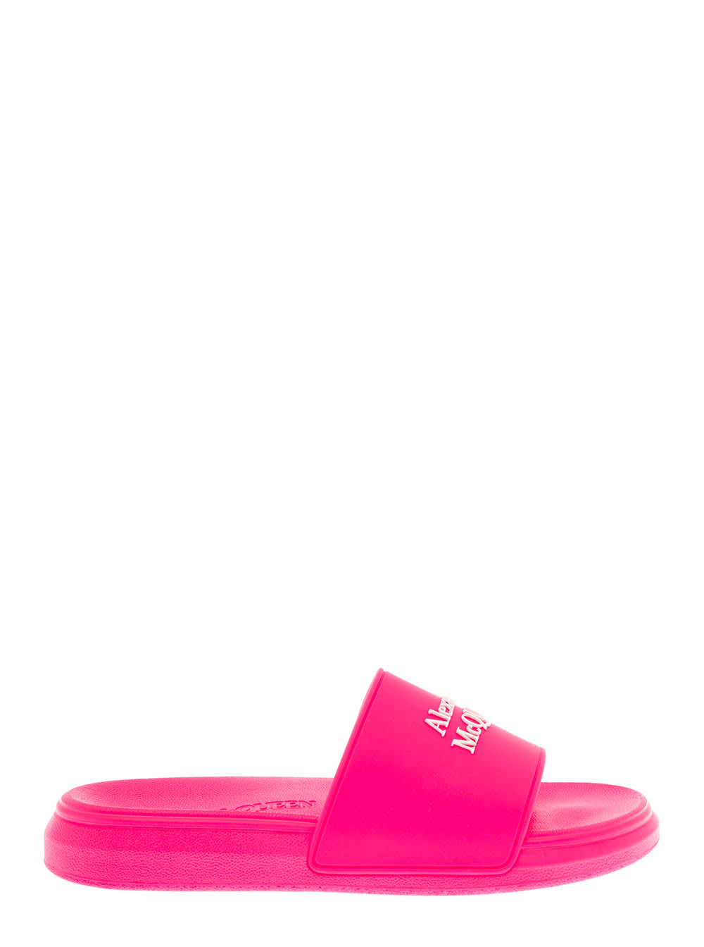 Alexander Mcqueen Womens Pink Rubber Slide Sandals