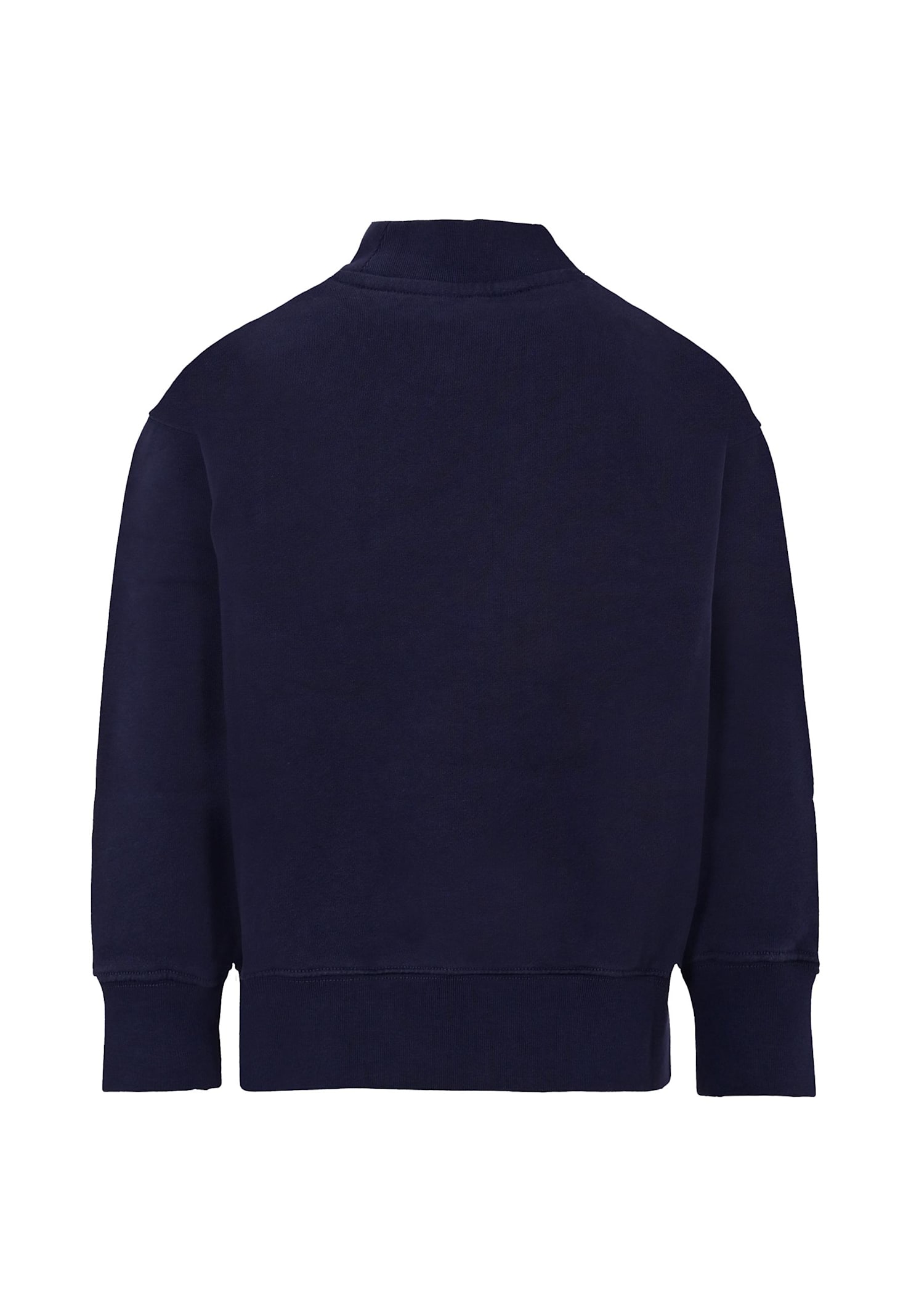 Palm Angels Mock-neck Logo Sweatshirt In Blue