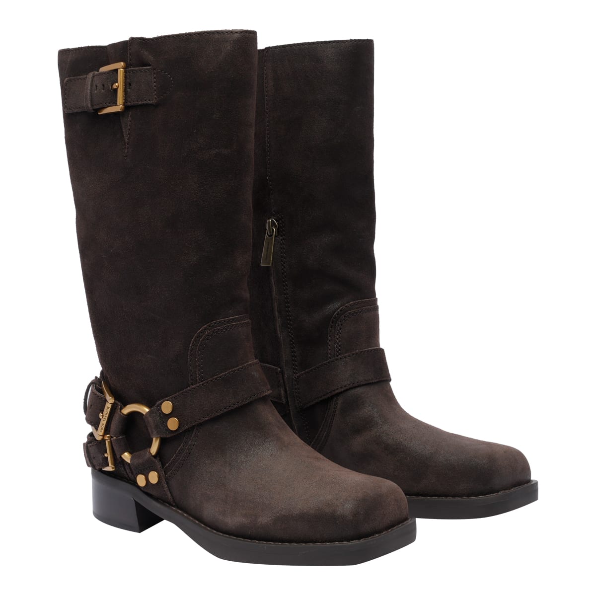 Shop Michael Michael Kors Crosby Moto Boots In Brown