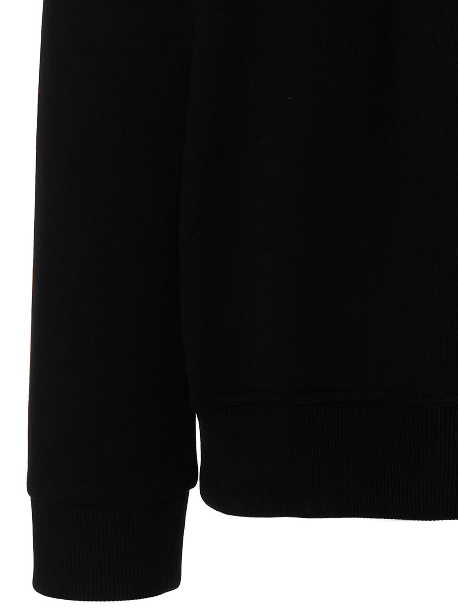 Burberry Check Detailed Zipped Drawstring Hoodie In Black