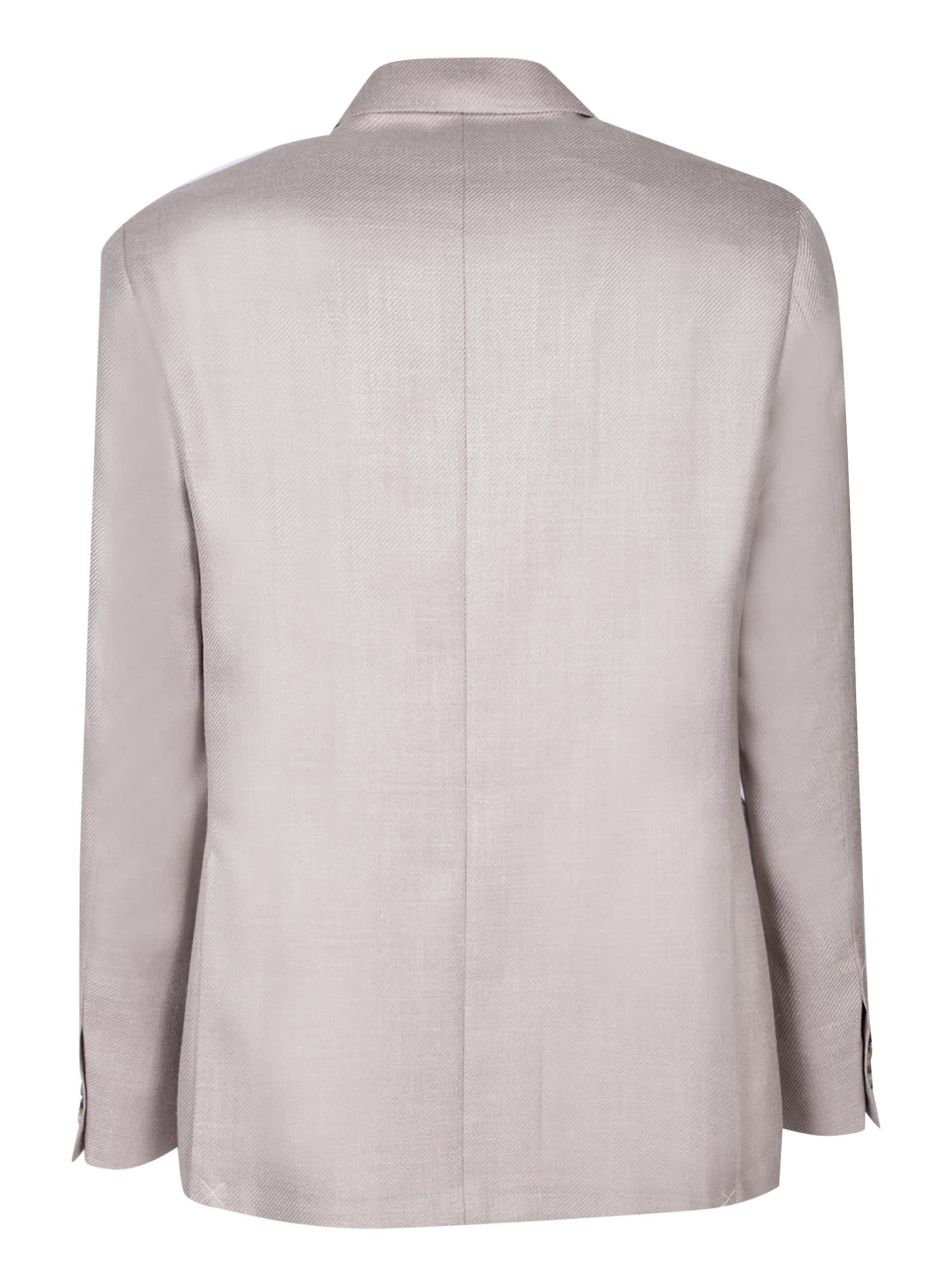 Shop Canali Double-breasted Beige Jacket