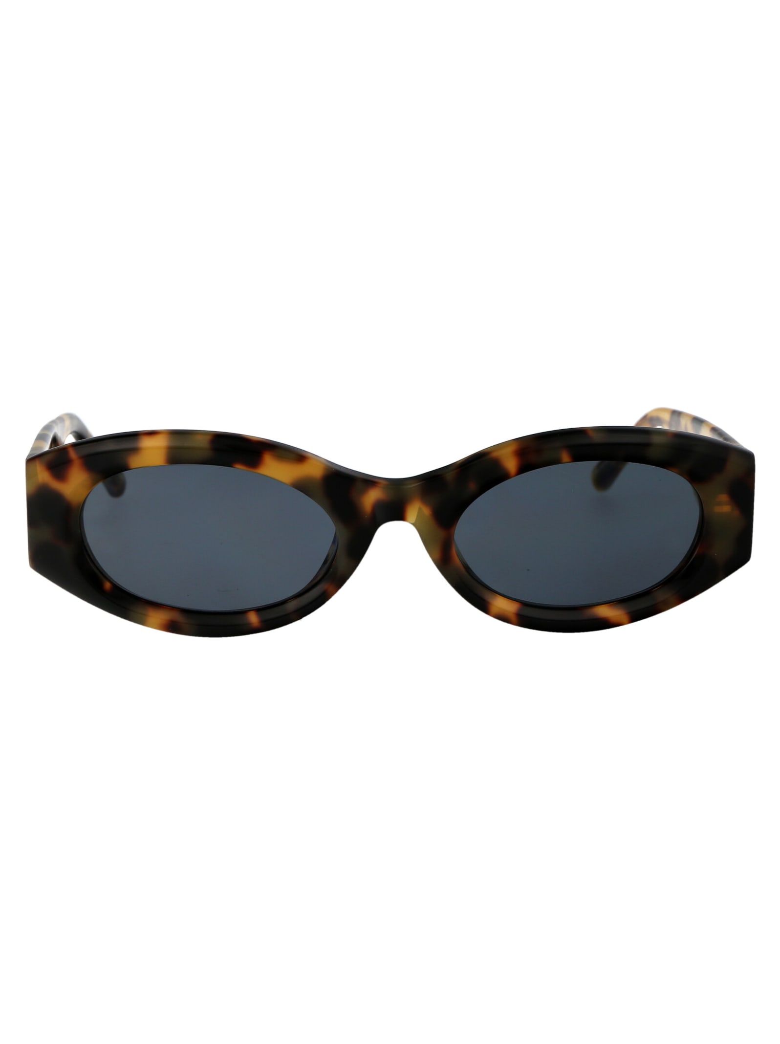 Shop Attico Berta Sunglasses In T-shell/gold/blue