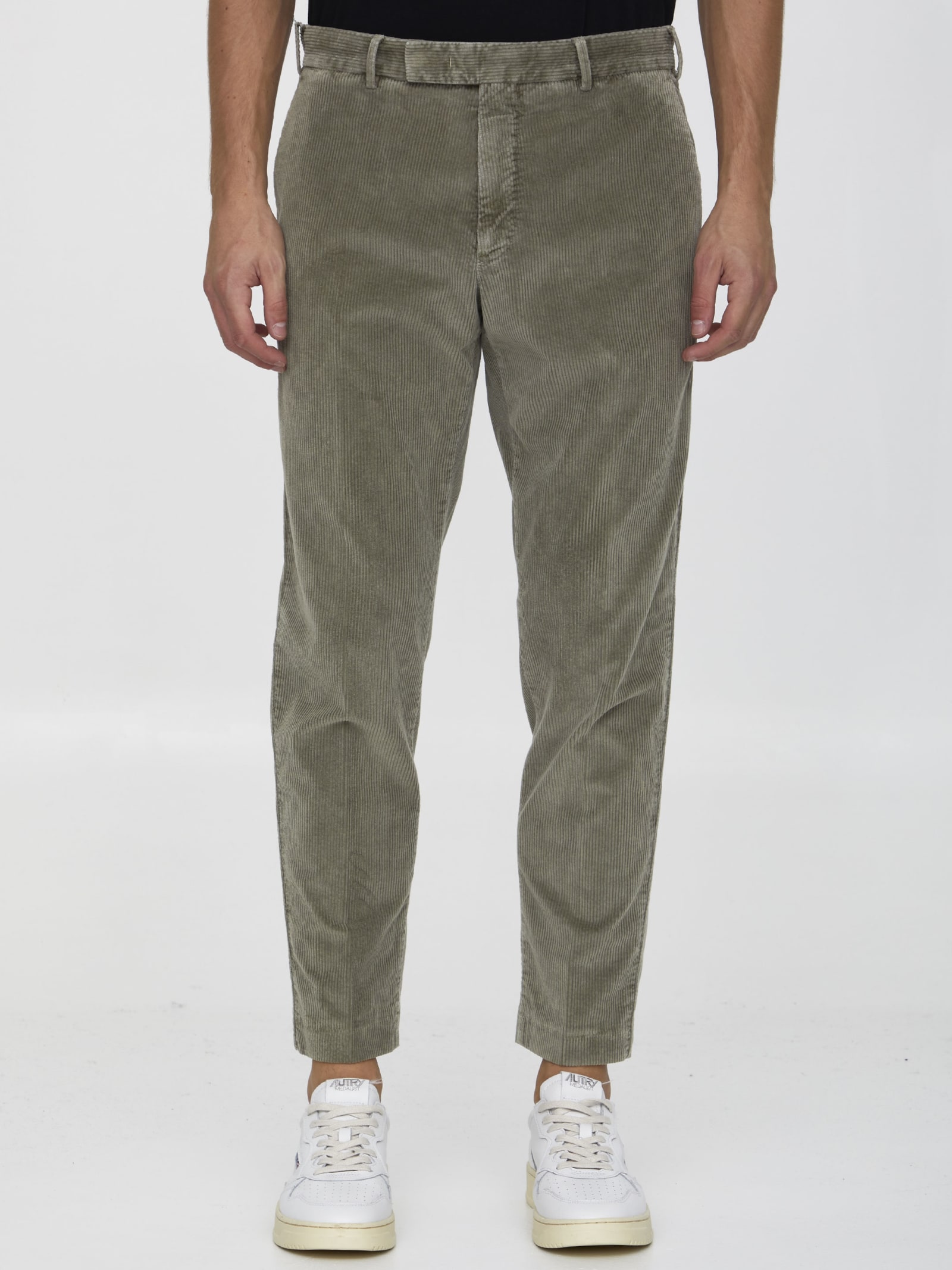 PT01 Putty-colored Velvet Trousers