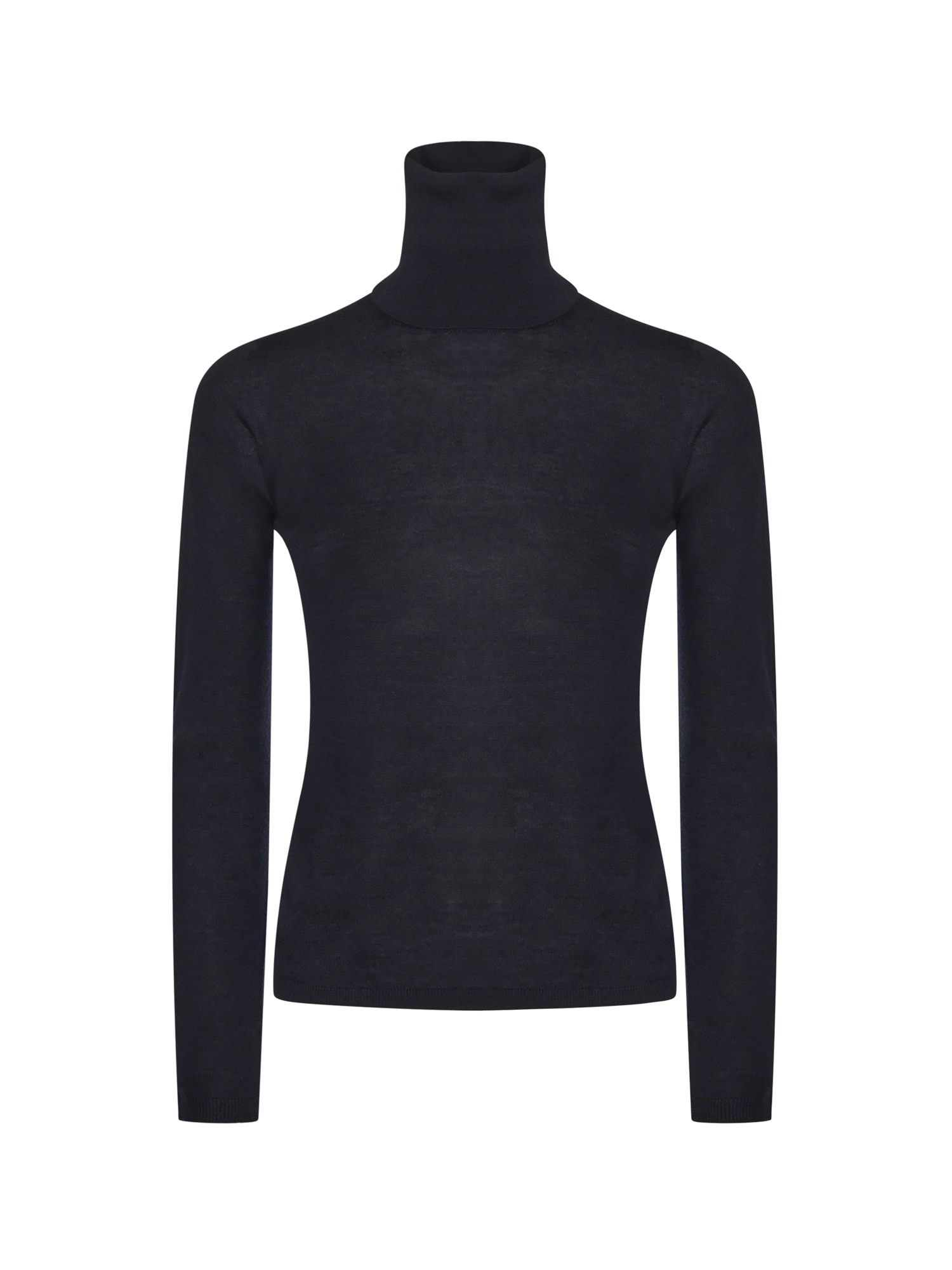 Max Mara Wool Turtleneck In Black