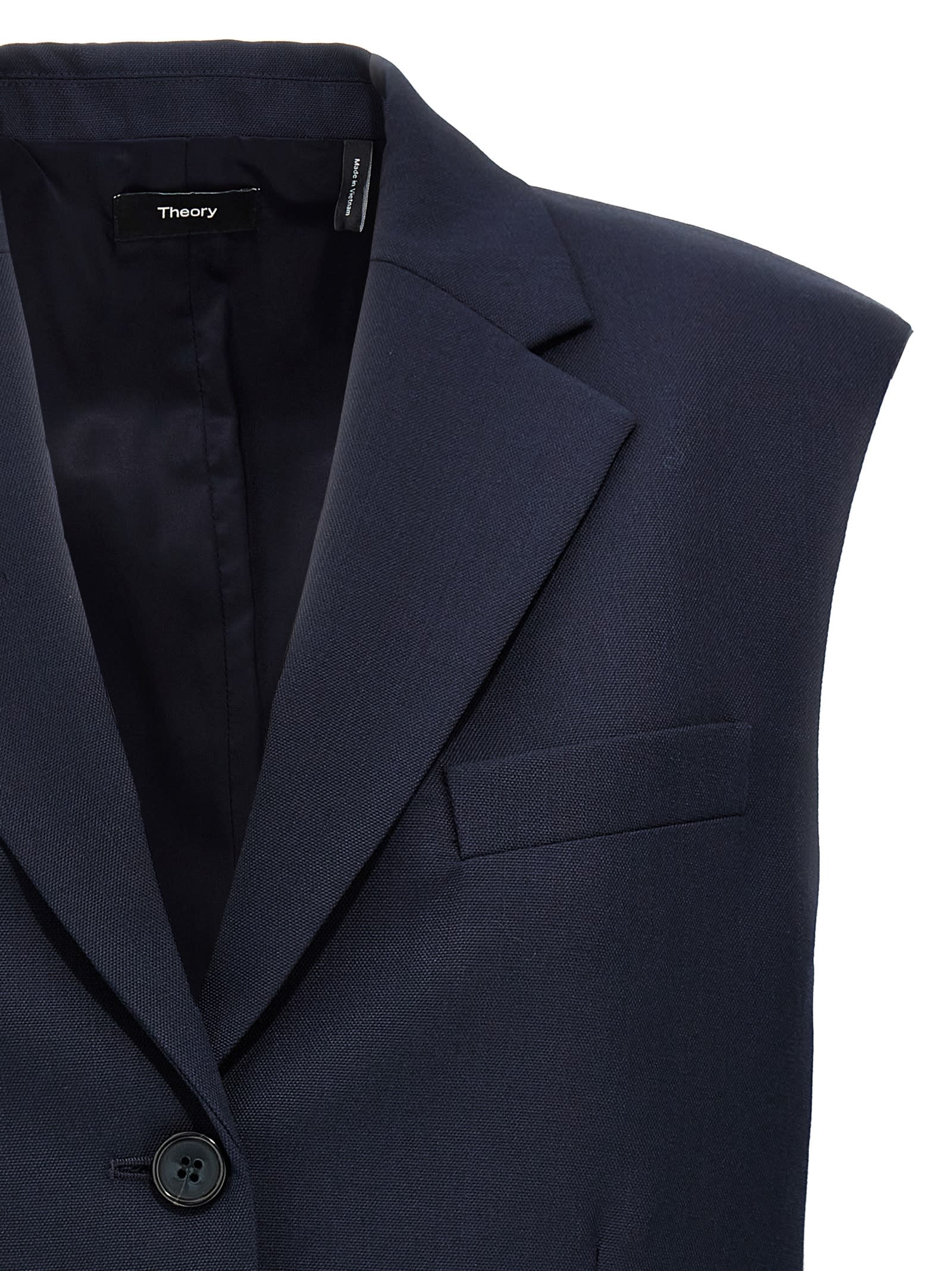 Theory Oversized Vest In Wool-blend In Blue