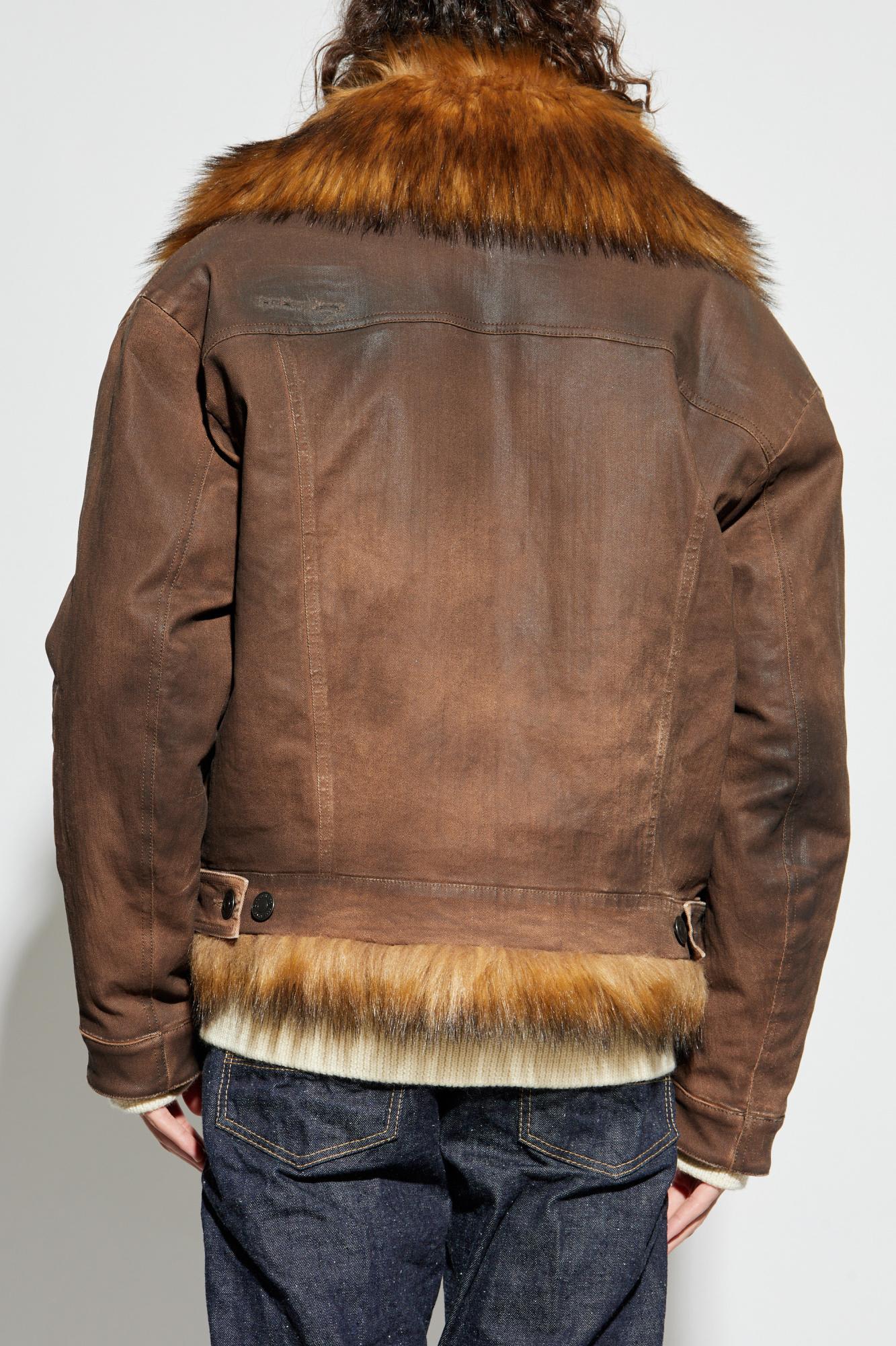 Dsquared2 Insulated Denim Jacket In Animal Print