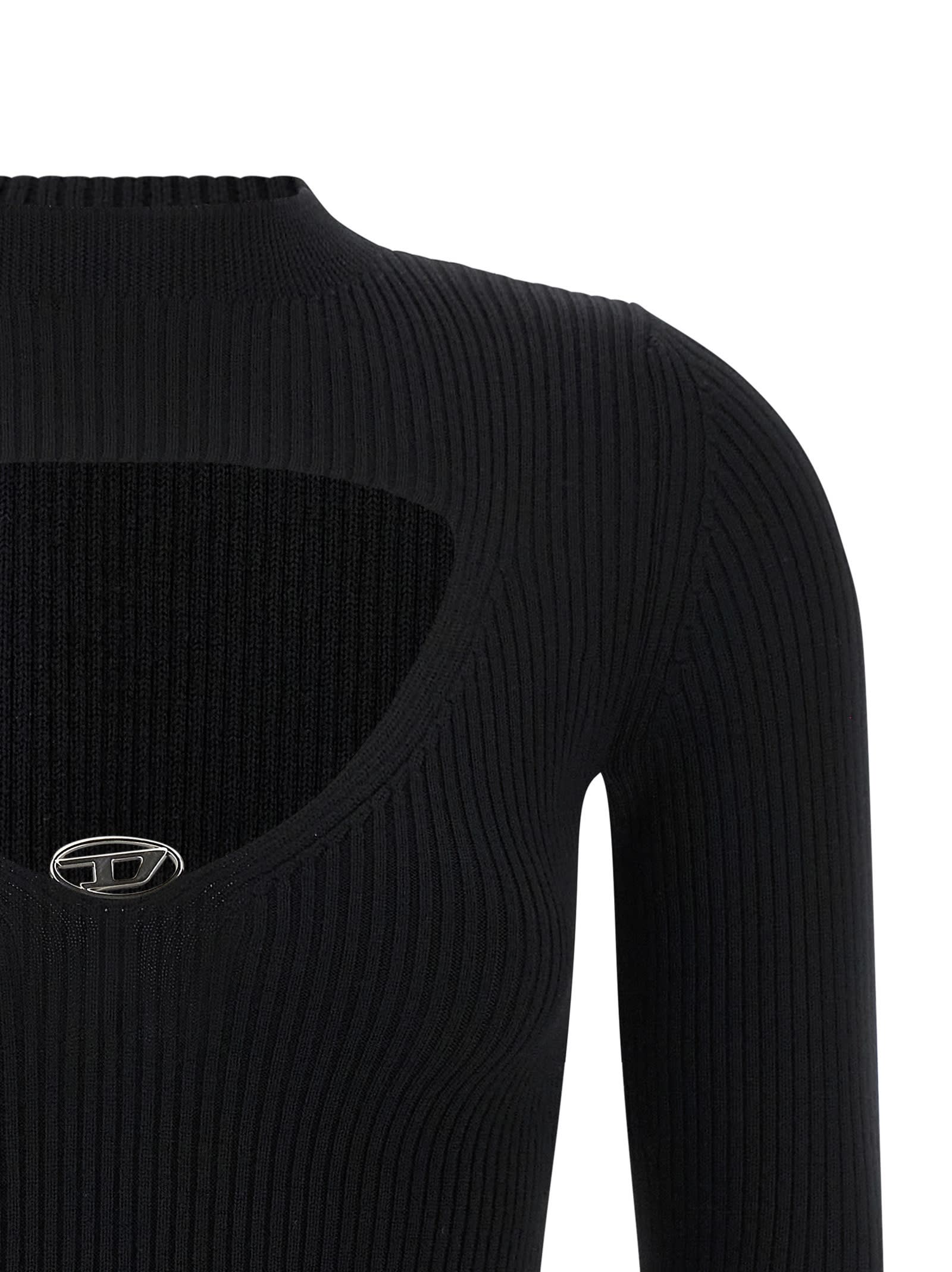 Diesel Womens 9xx M-olina Cut-out Wool Knitted Top In Black