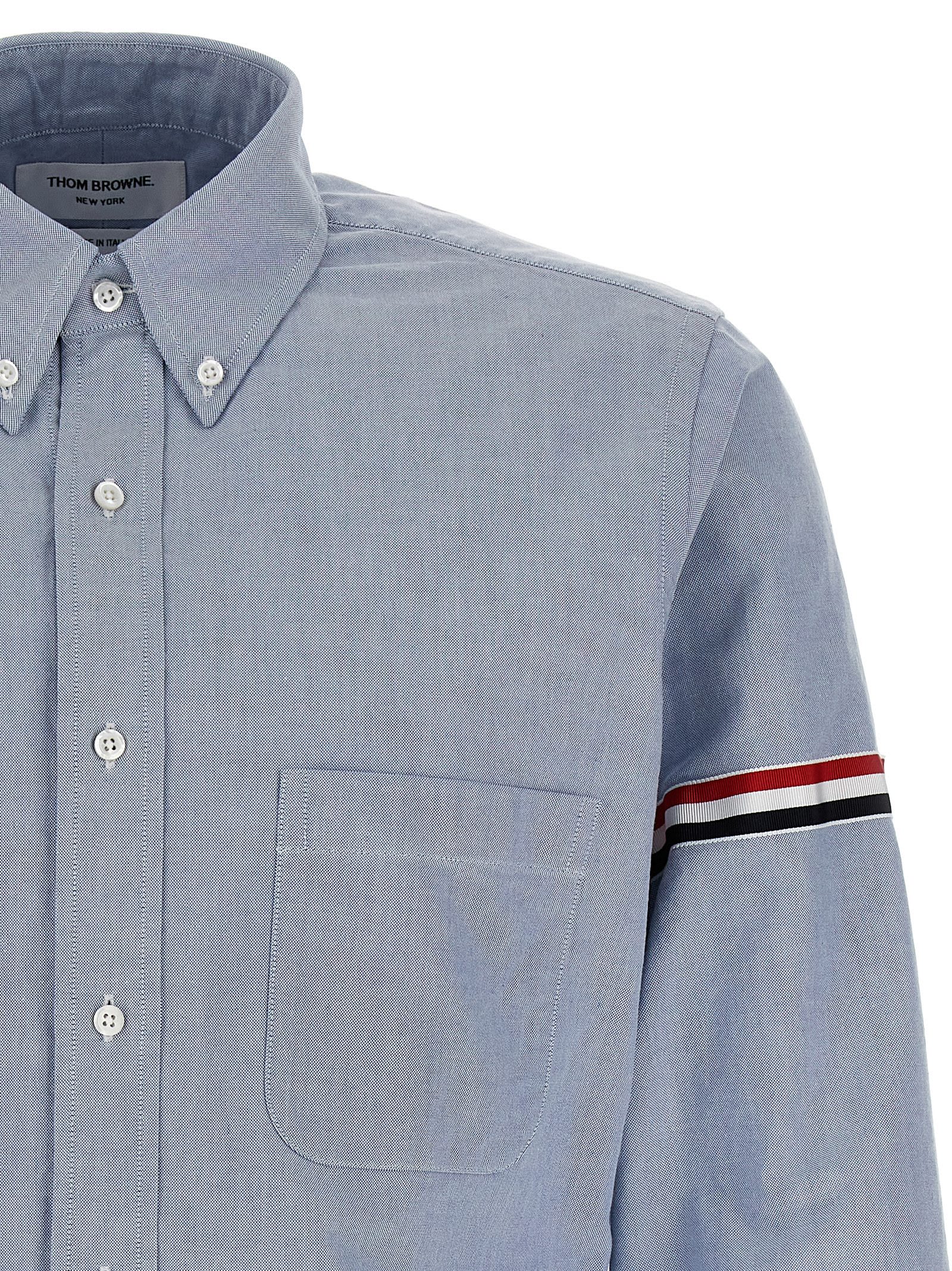 Thom Browne Man Shirt Light Blue Size 2 Cotton In Blue