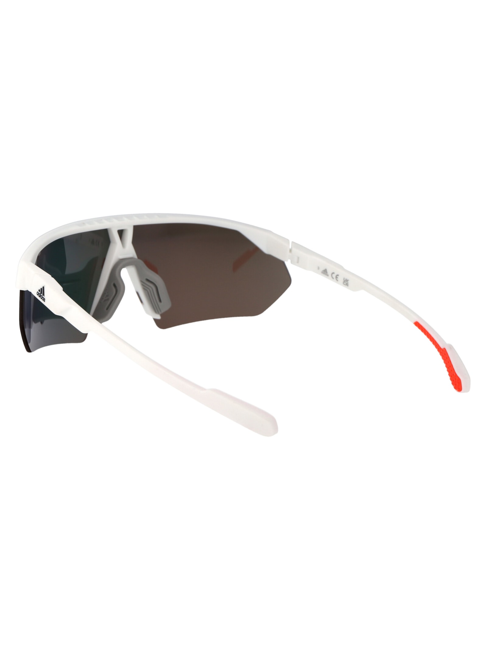 Shop Adidas Originals Prfm Shield Sunglasses In 21l Bianco/roviex Specchiato