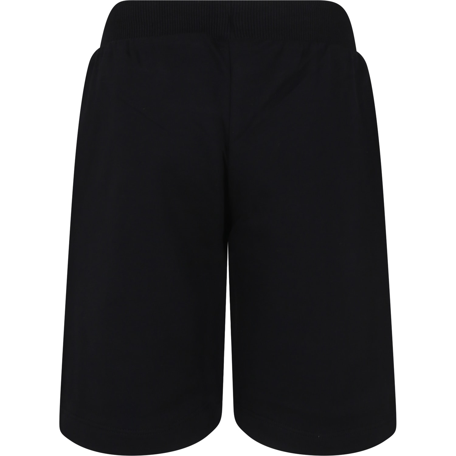Shop Moschino Black Shorts For Kids With Teddy Bears And Logo