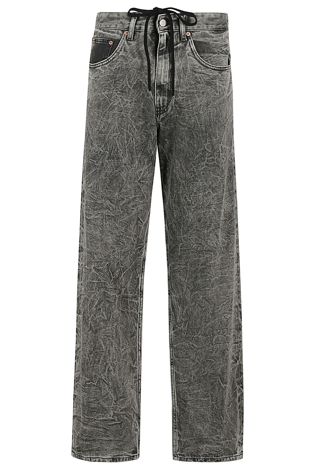 Shop Mm6 Maison Margiela Logo Patch Wide Leg Jeans In Grey