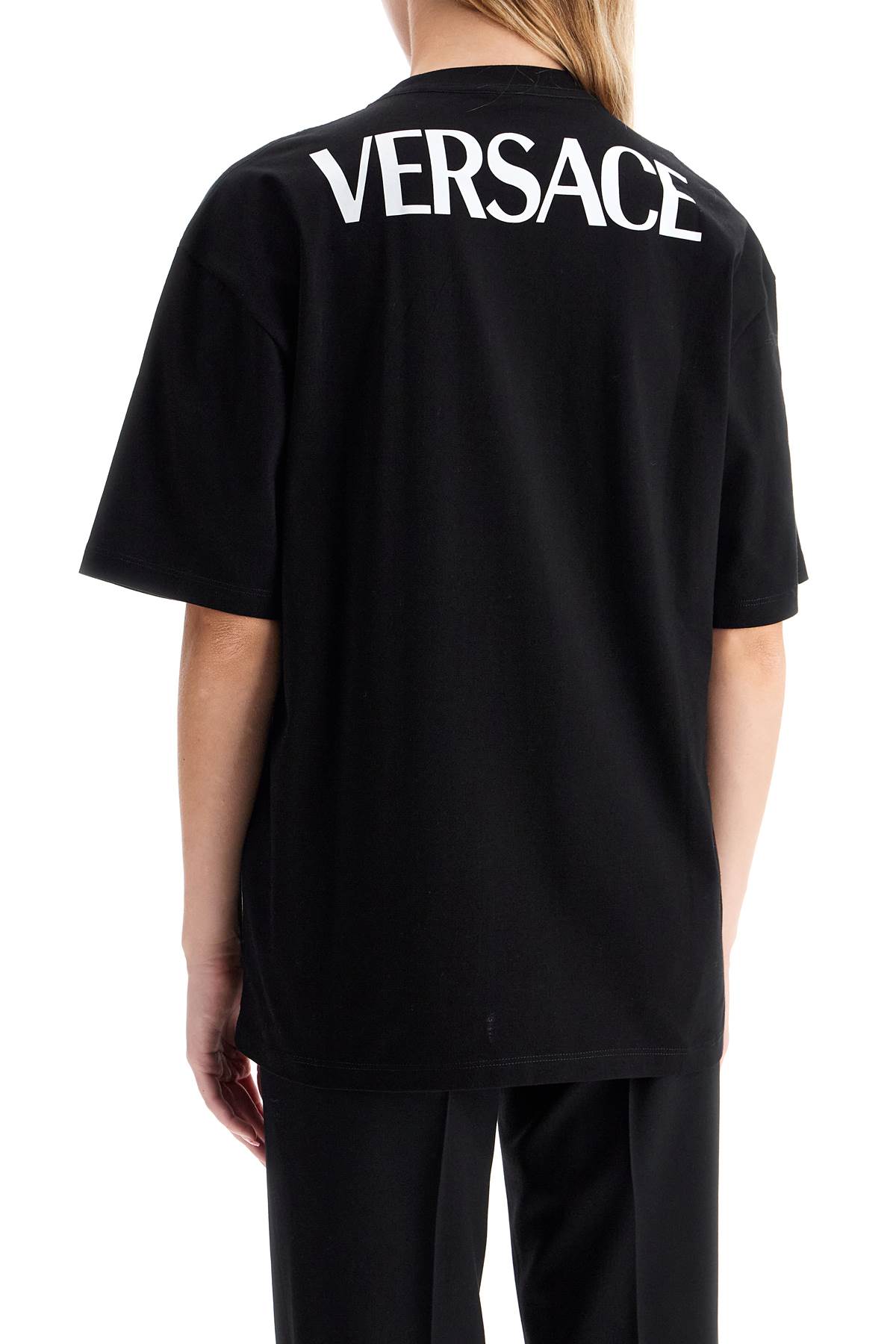 Shop Versace Oversized T-shirt - The In Black+multicolor (black)