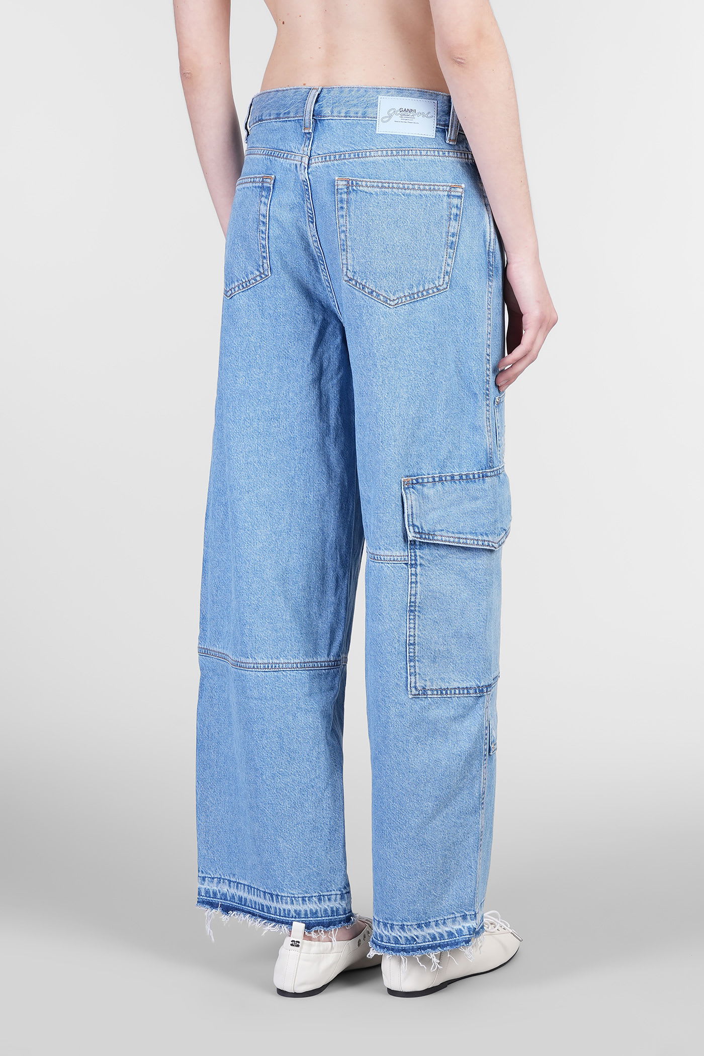 Ganni Jeans In Blue Cotton