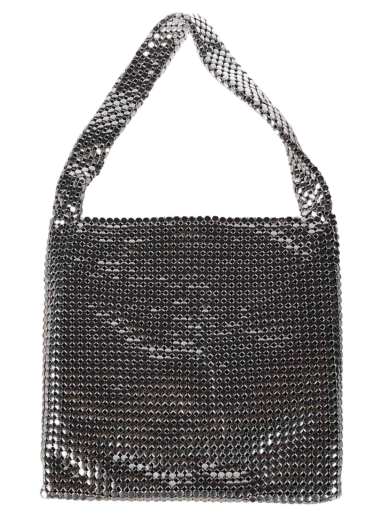 Shop Rabanne Pixel Cabas Bag In Silver