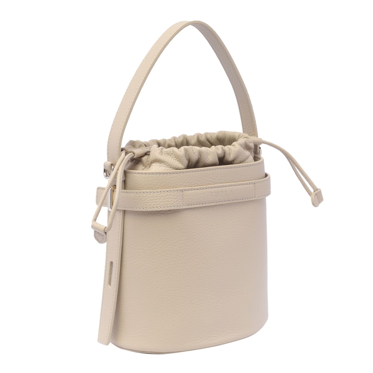Shop Furla Mini  Giove Bucket Bag In Beige