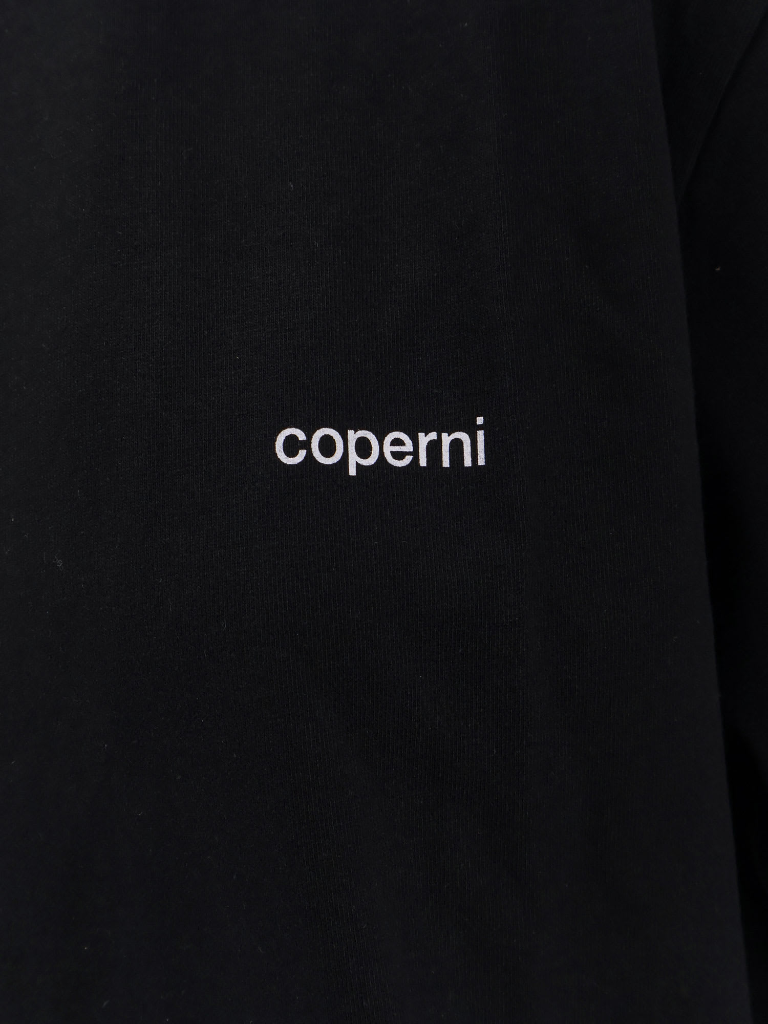 Coperni Black Crewneck T-shirt With Print On The Front In Multi