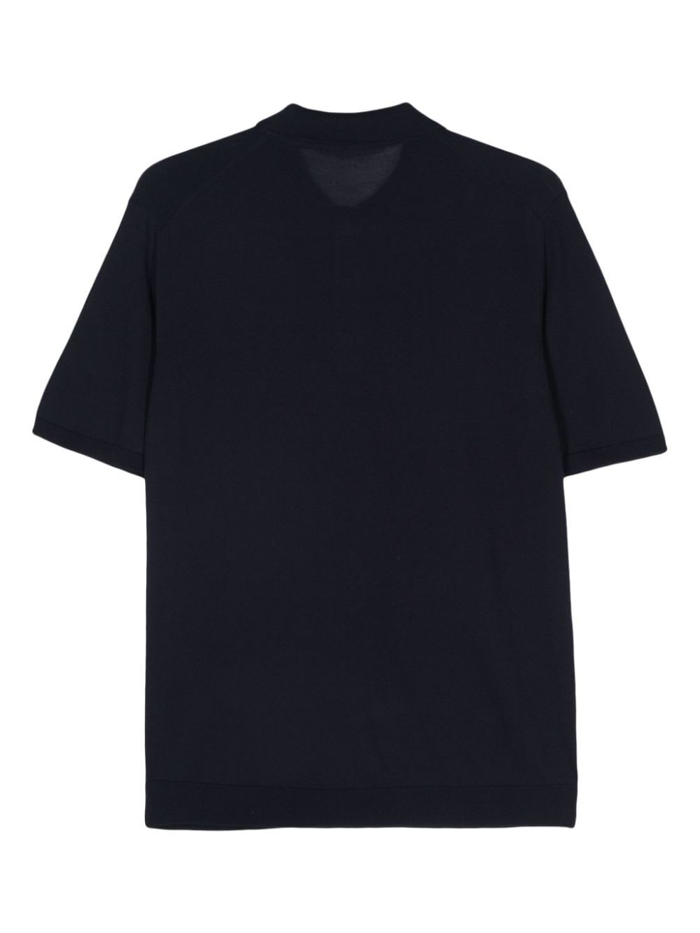 Shop Nuur Short Sleeves Polo In Navy