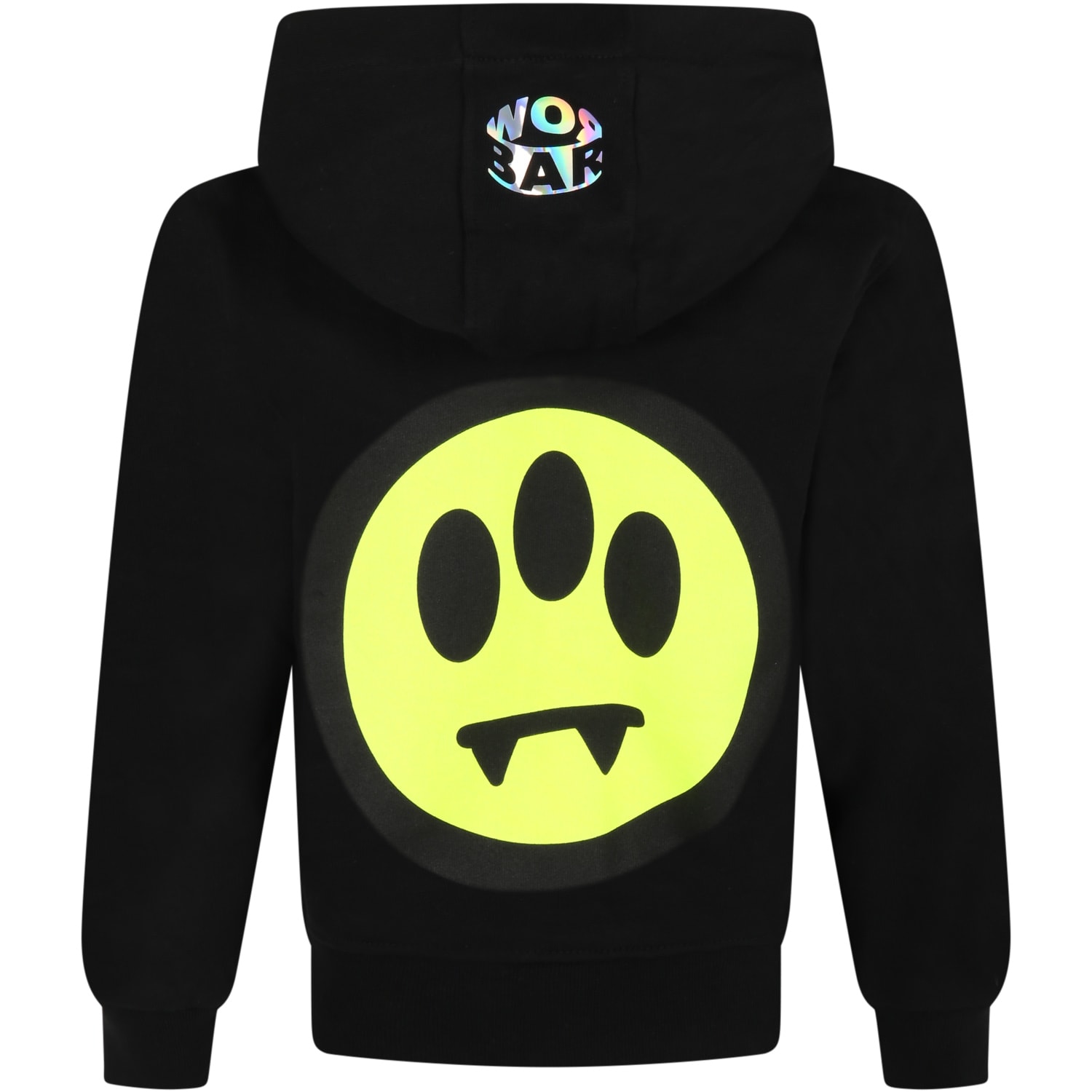 Barrow Black Sweatshirt For Kids With Logo And Smiley Face