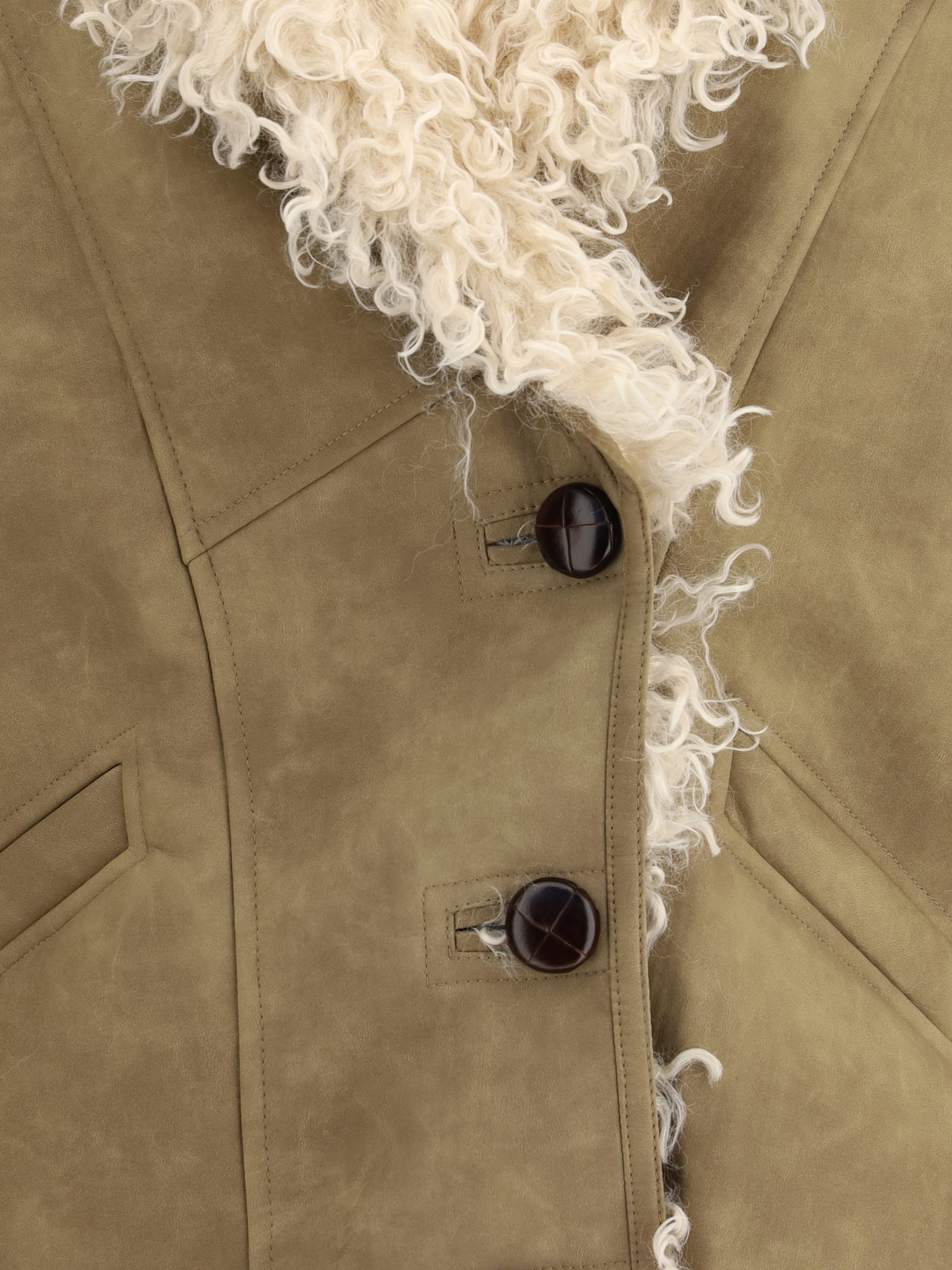 Isabel Marant Étoile Isabel Marant Etoile Eco Shearling Clea Coat In Green