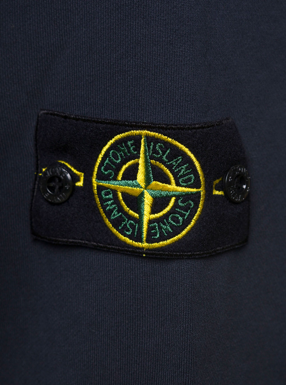 Shop Stone Island Blue Hoodie With Side Logo Patch In Cotton Man