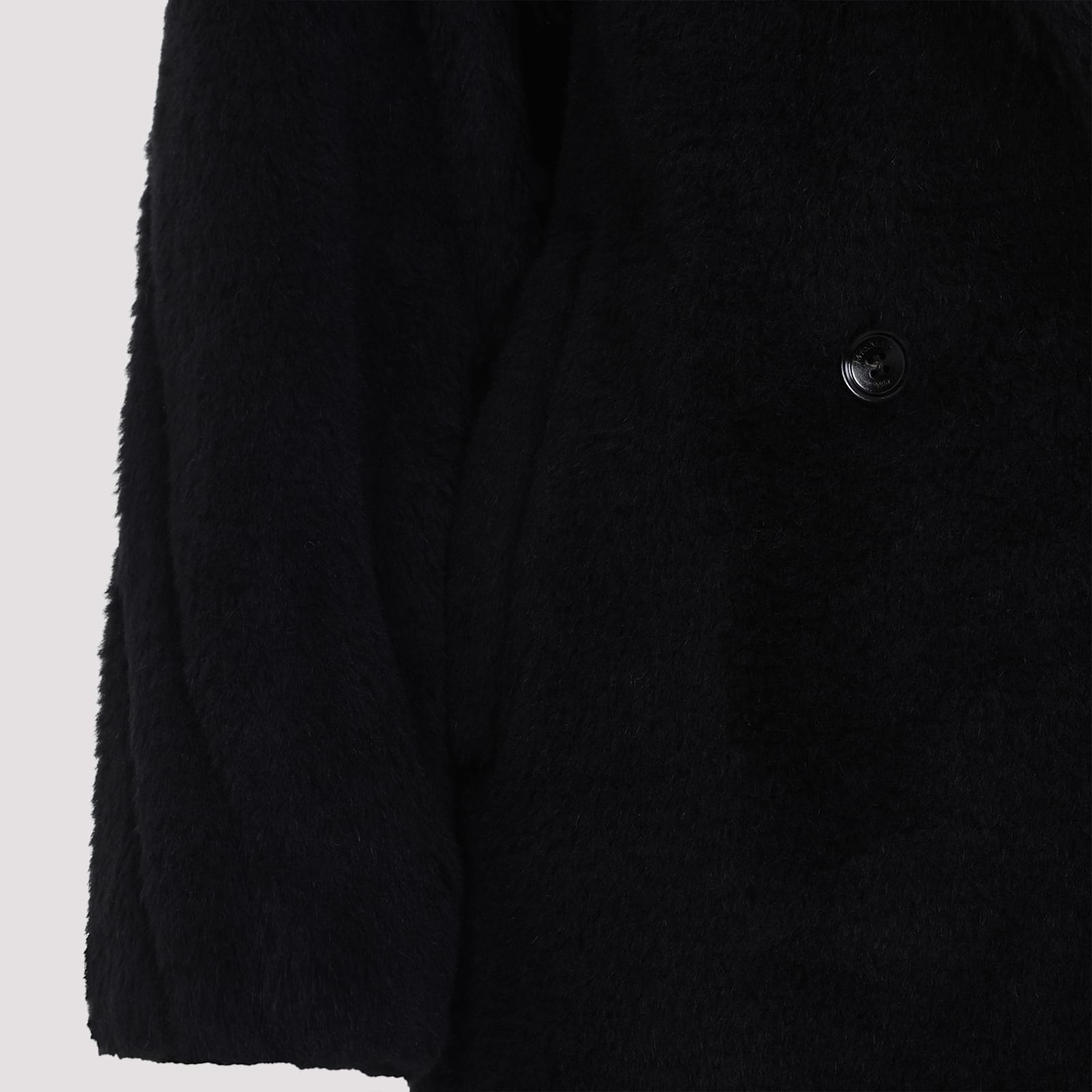 Shop Max Mara Fuxia Teddy Short Coat In Black