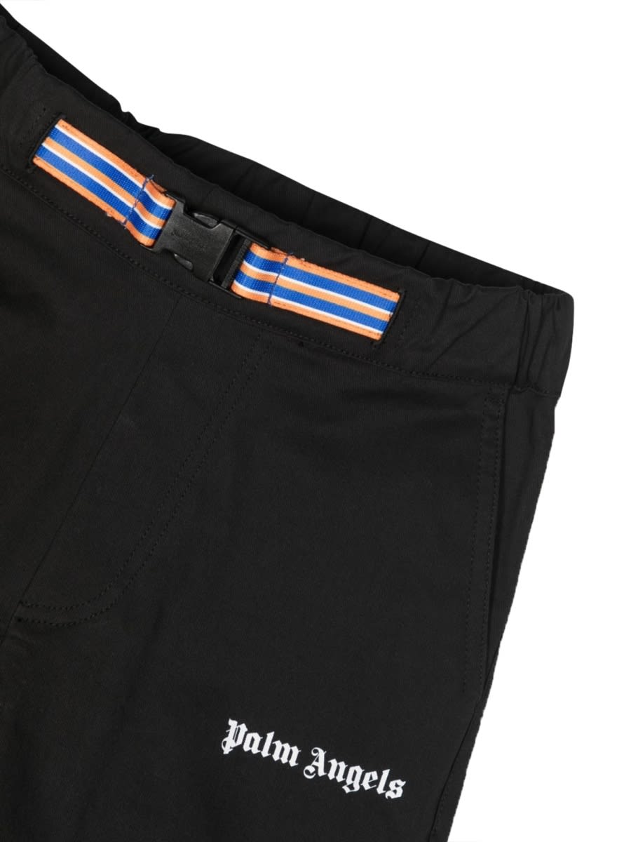 PALM ANGELS LOGO BELT INSERT PANTS