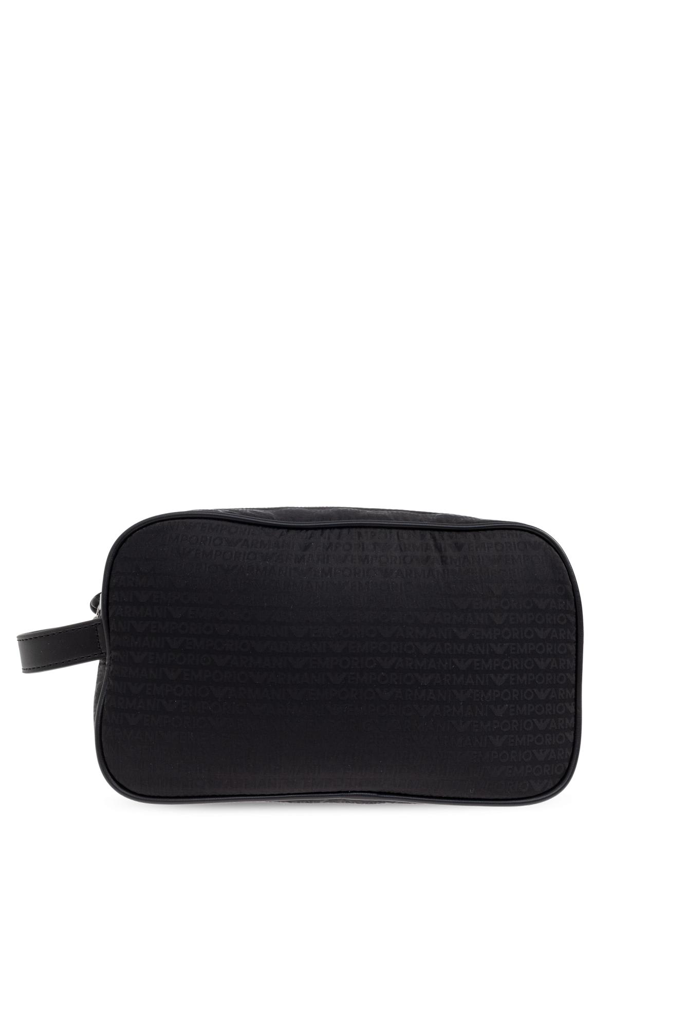 Emporio Armani Cosmetic Bag With Logo In Black